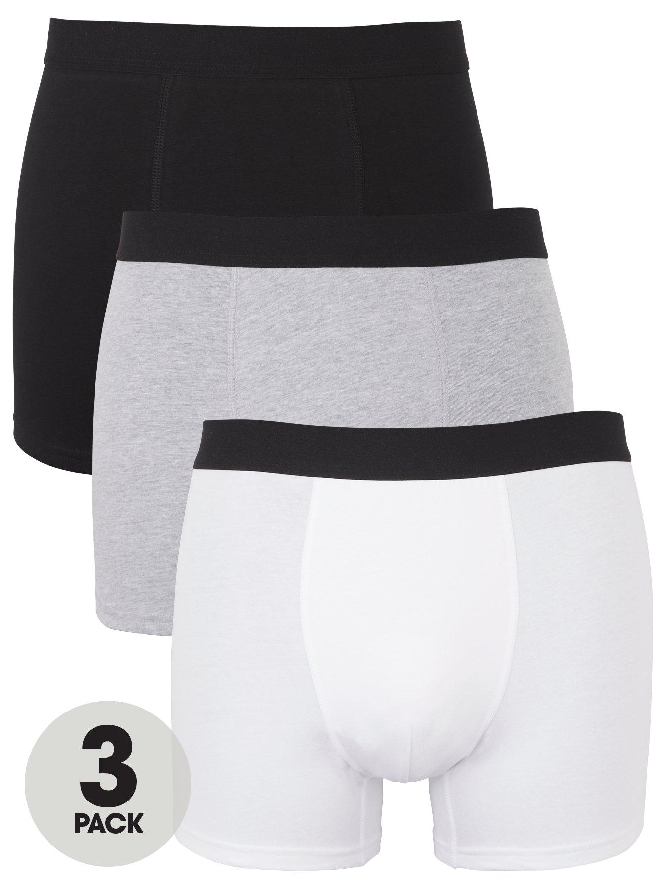 The Very Collection 3 Pack Cotton Rich Trunk - White/Grey/Black