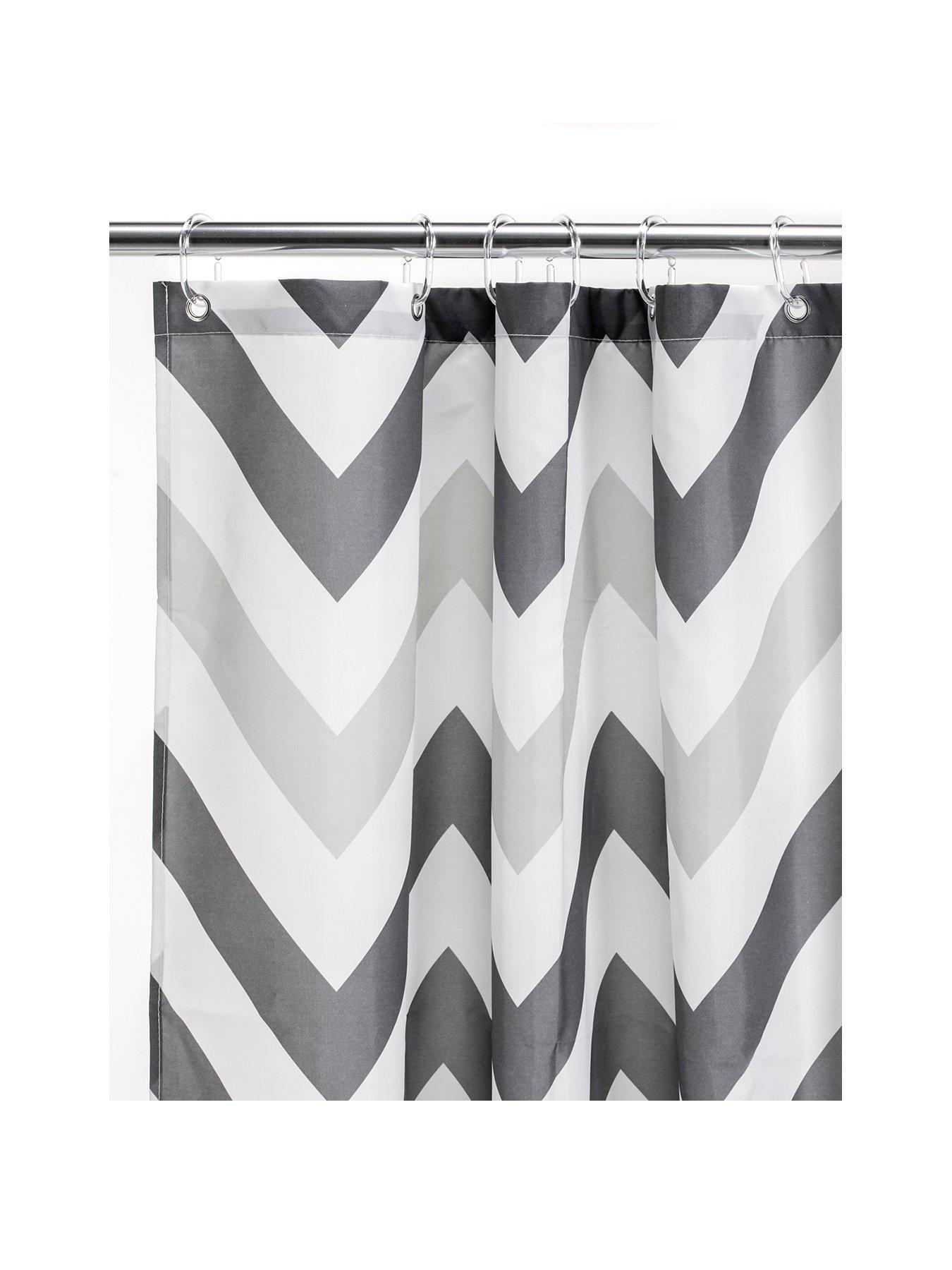 croydex-two-tone-chevron-shower-curtain