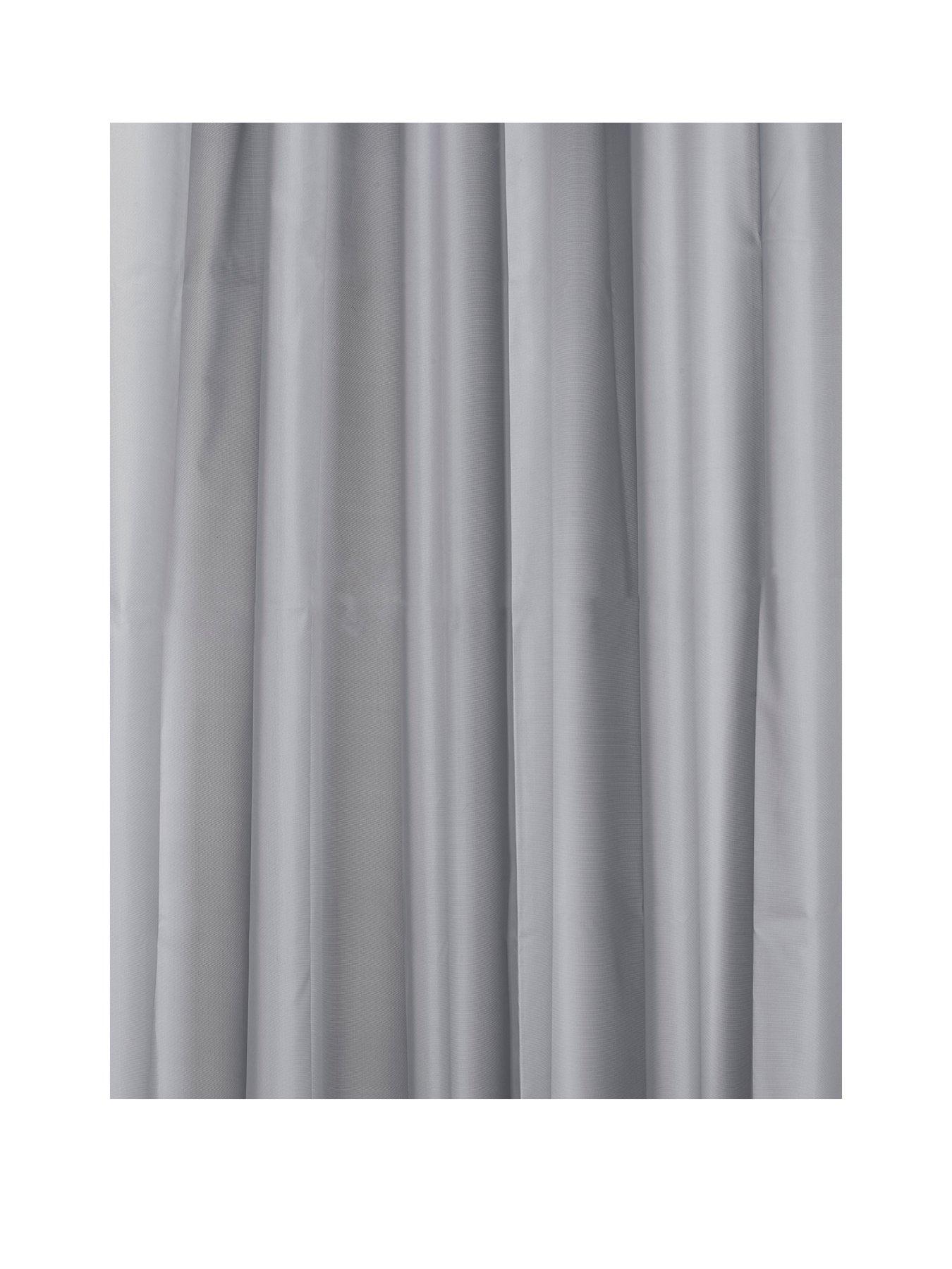 croydex-plain-grey-textile-shower-curtainfront