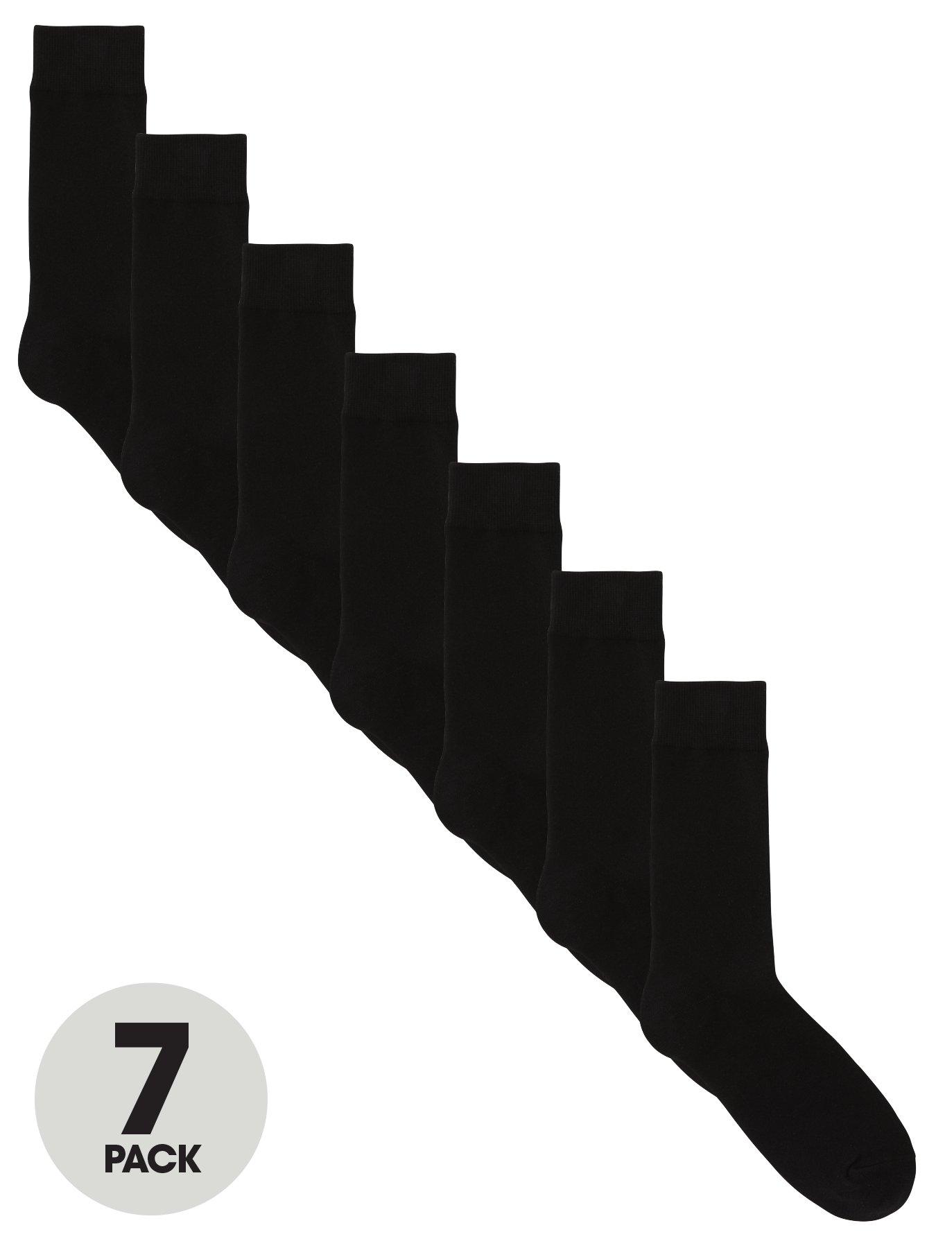 the-very-collection-7-pack-cotton-rich-plain-black-socks-black