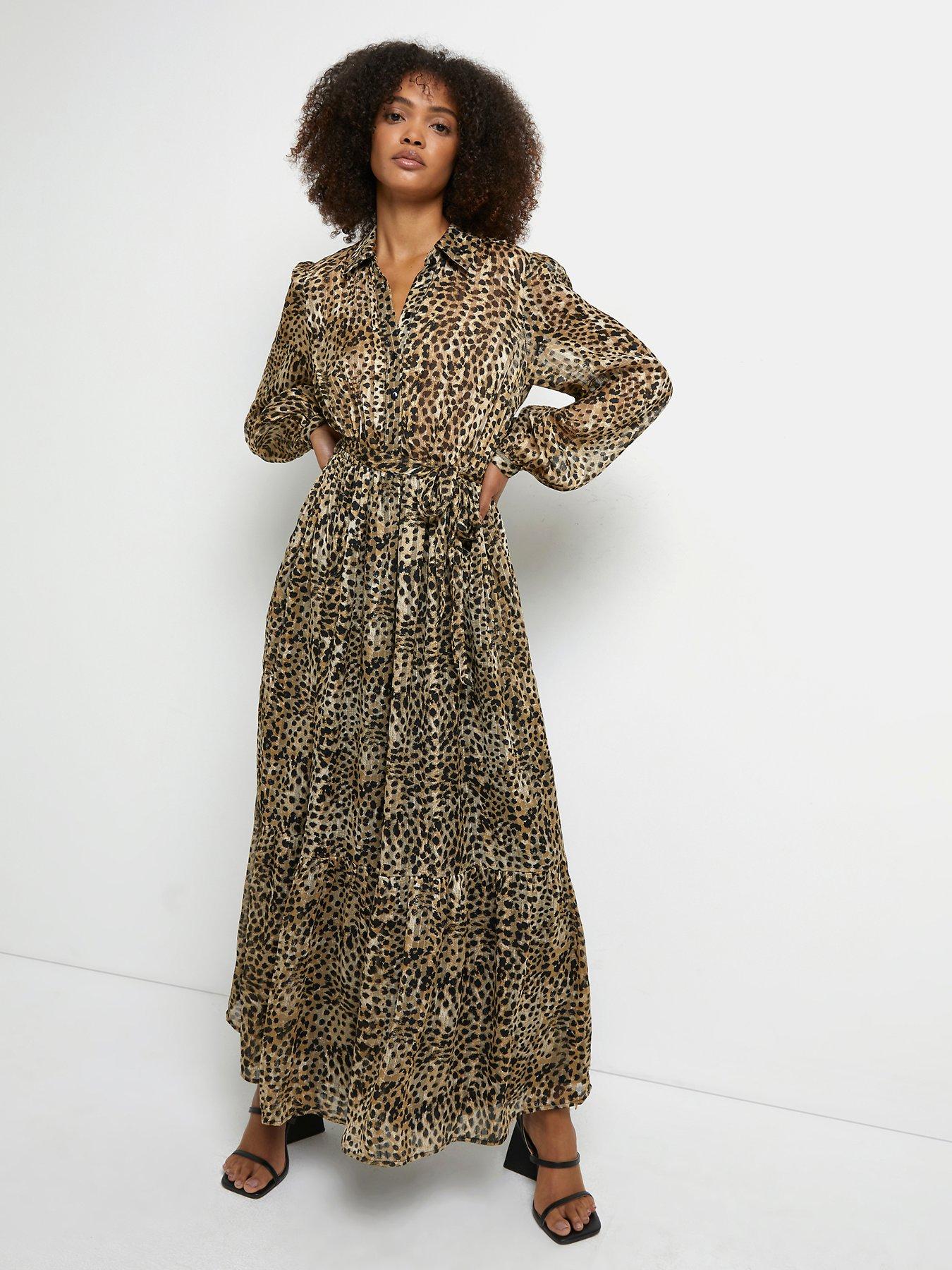 River island leopard on sale print maxi dress