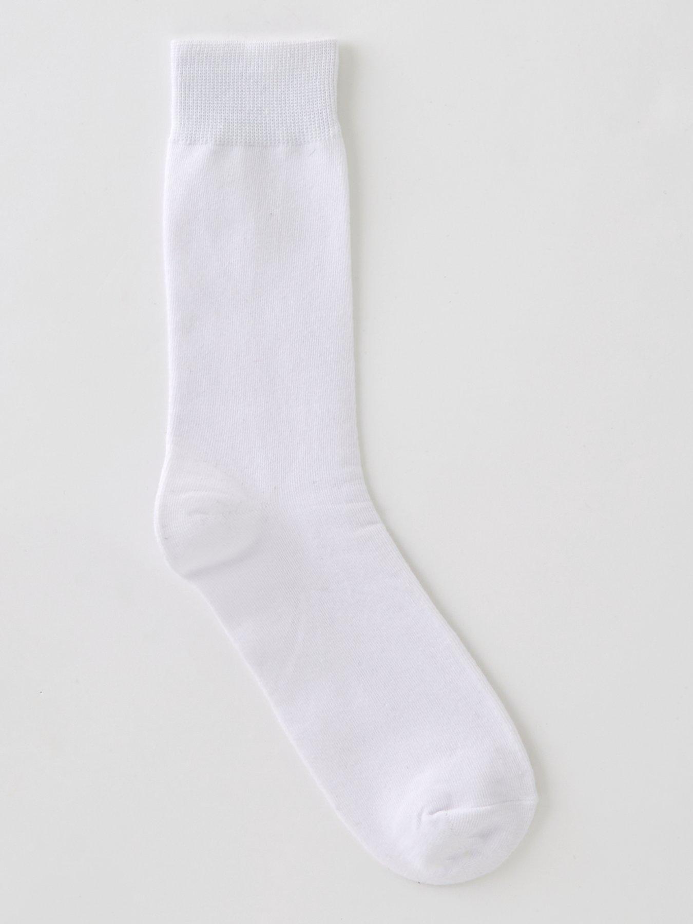 the-very-collection-5-pack-cotton-rich-plain-socks-white-black-charcoalgrey-marlnavystillFront