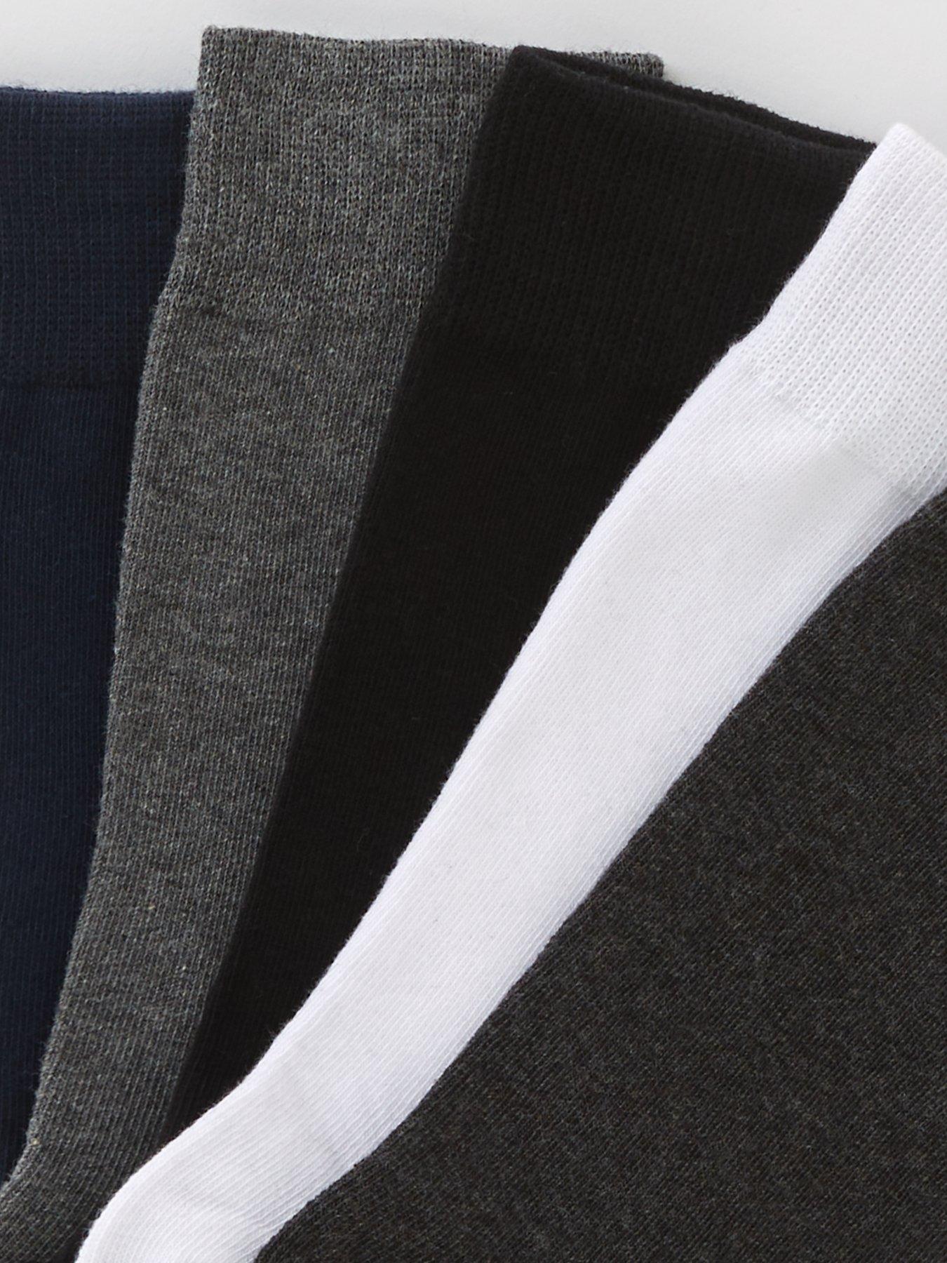 Image 3 of 3 of The Very Collection Plain Socks - White/Black/Charcoal/Grey Marl/Navy