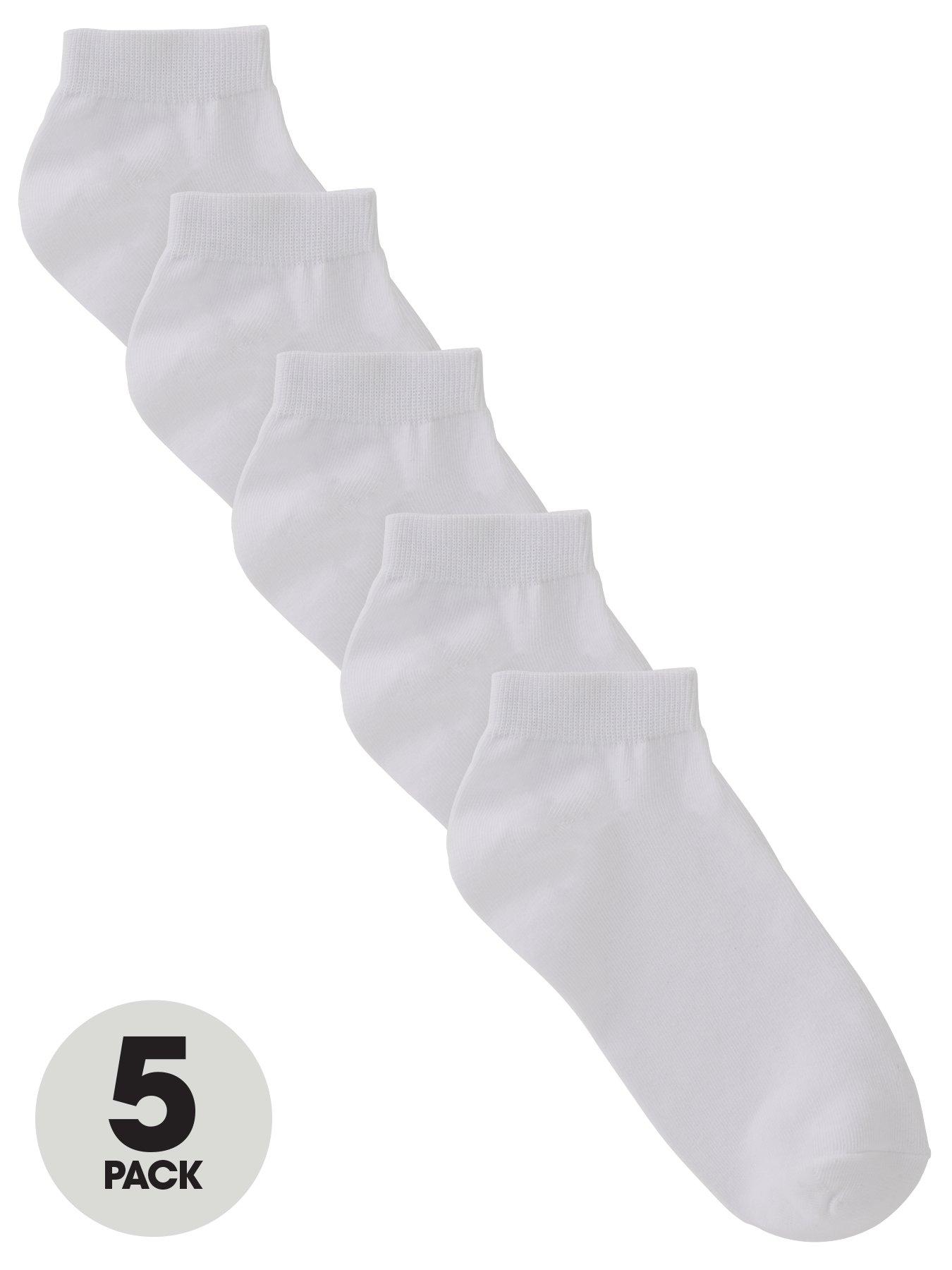 Image 1 of 3 of The Very Collection Mens 5 Pack Cotton-Rich Stretch Trainer Socks - White