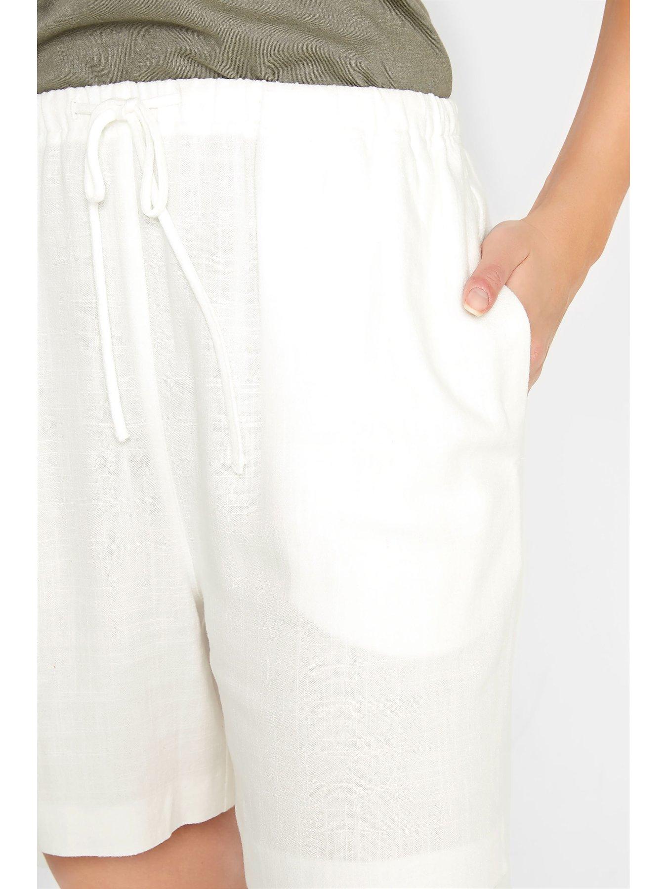 long-tall-sally-long-tall-sally-linen-blend-shorts-whiteoutfit