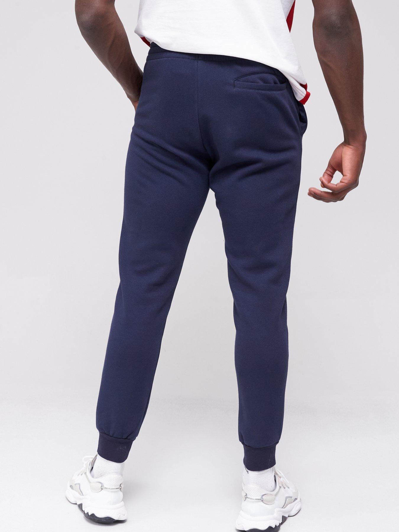 Adidas navy fleece joggers online