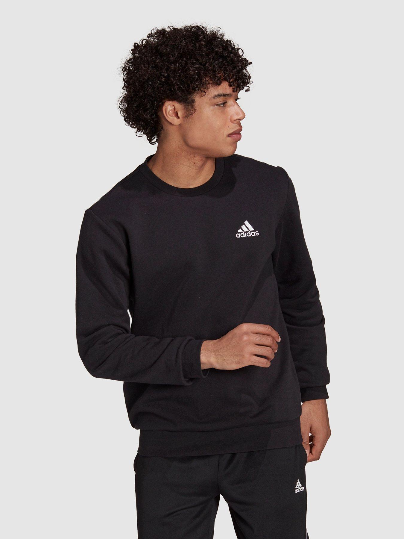 adidas-sportswear-essentials-fleece-sweatshirt-blackwhite