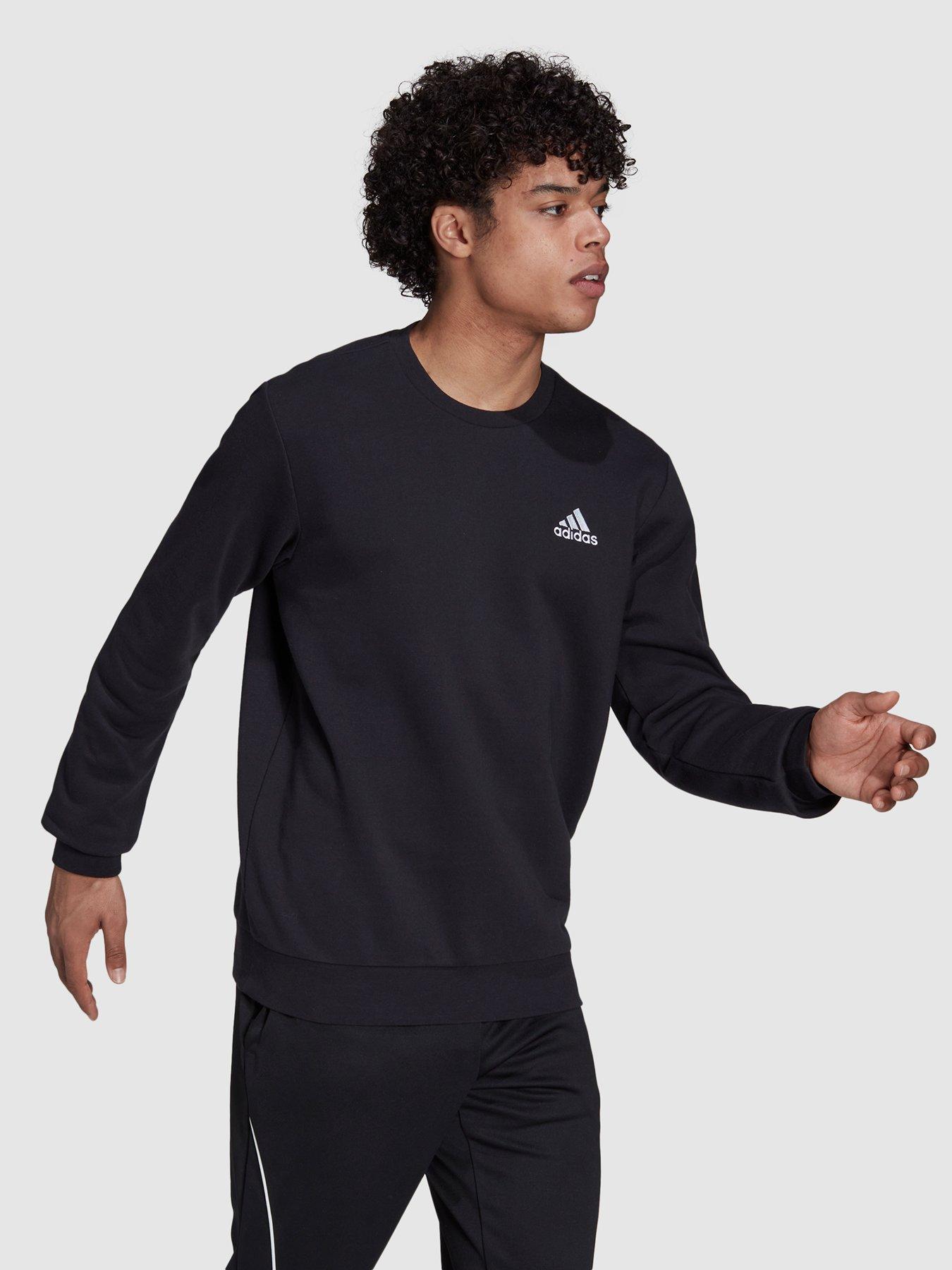 adidas-sportswear-essentials-fleece-sweatshirt-blackwhiteback