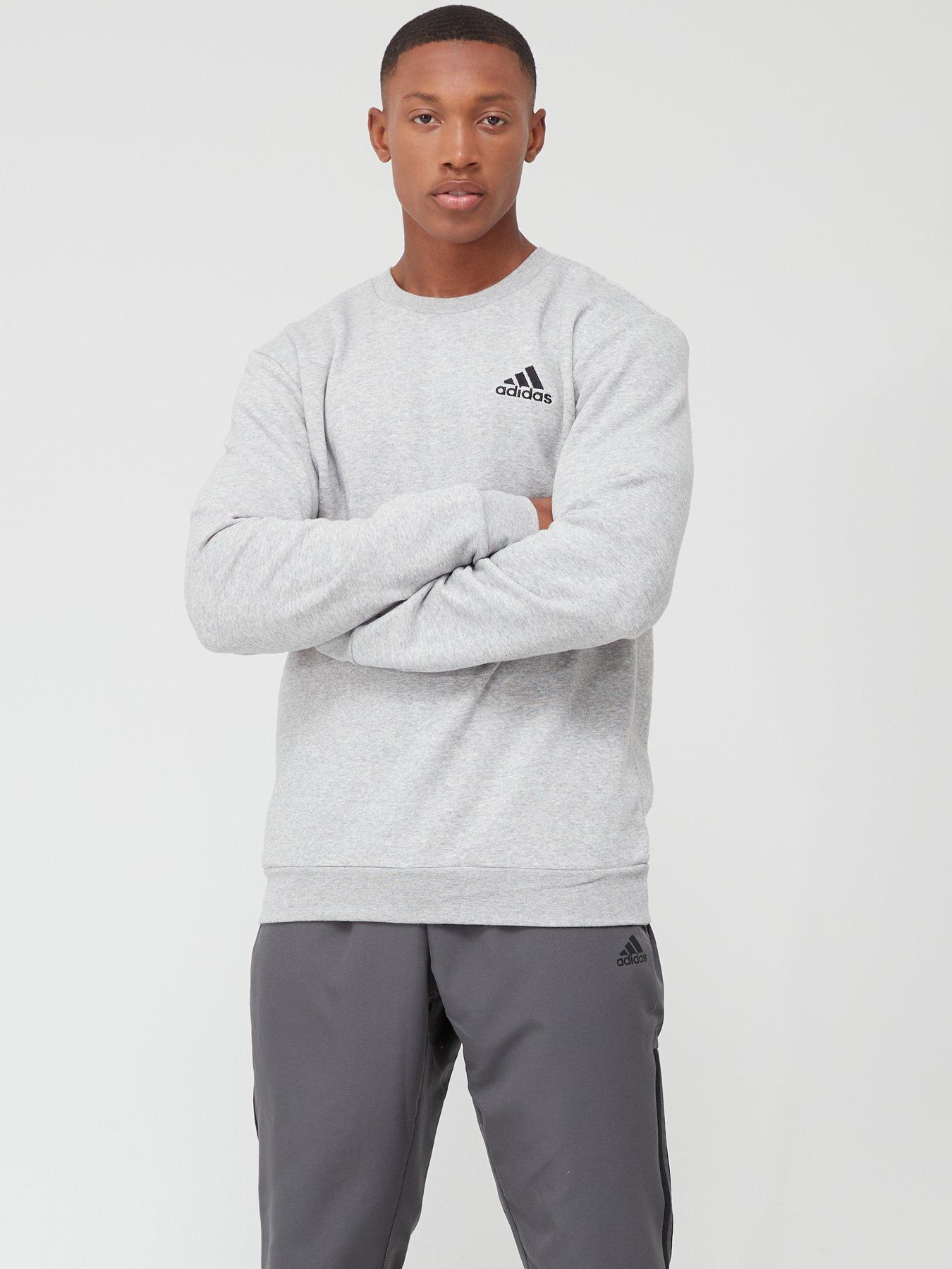 adidas-sportswear-essentials-fleece-sweatshirt-greyblack