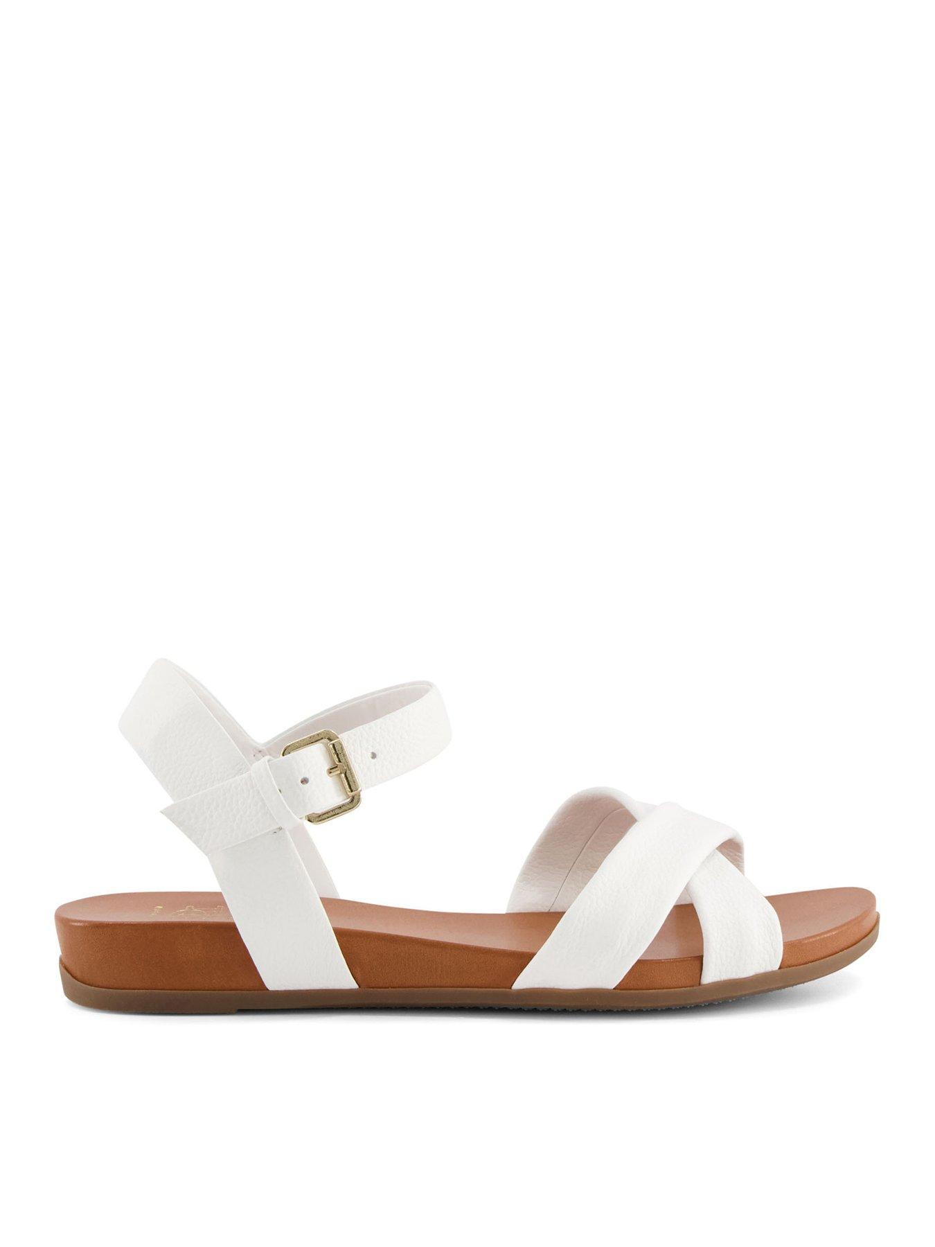 dune-london-wide-fit-landie-cross-strap-comfort-flat-white