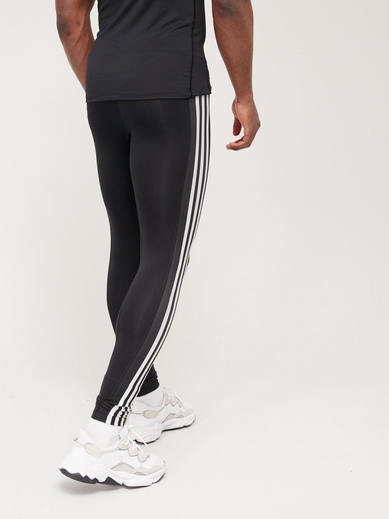 Adidas Women's Aeroready 3-Stripe Mesh Detail Leggings Black Size