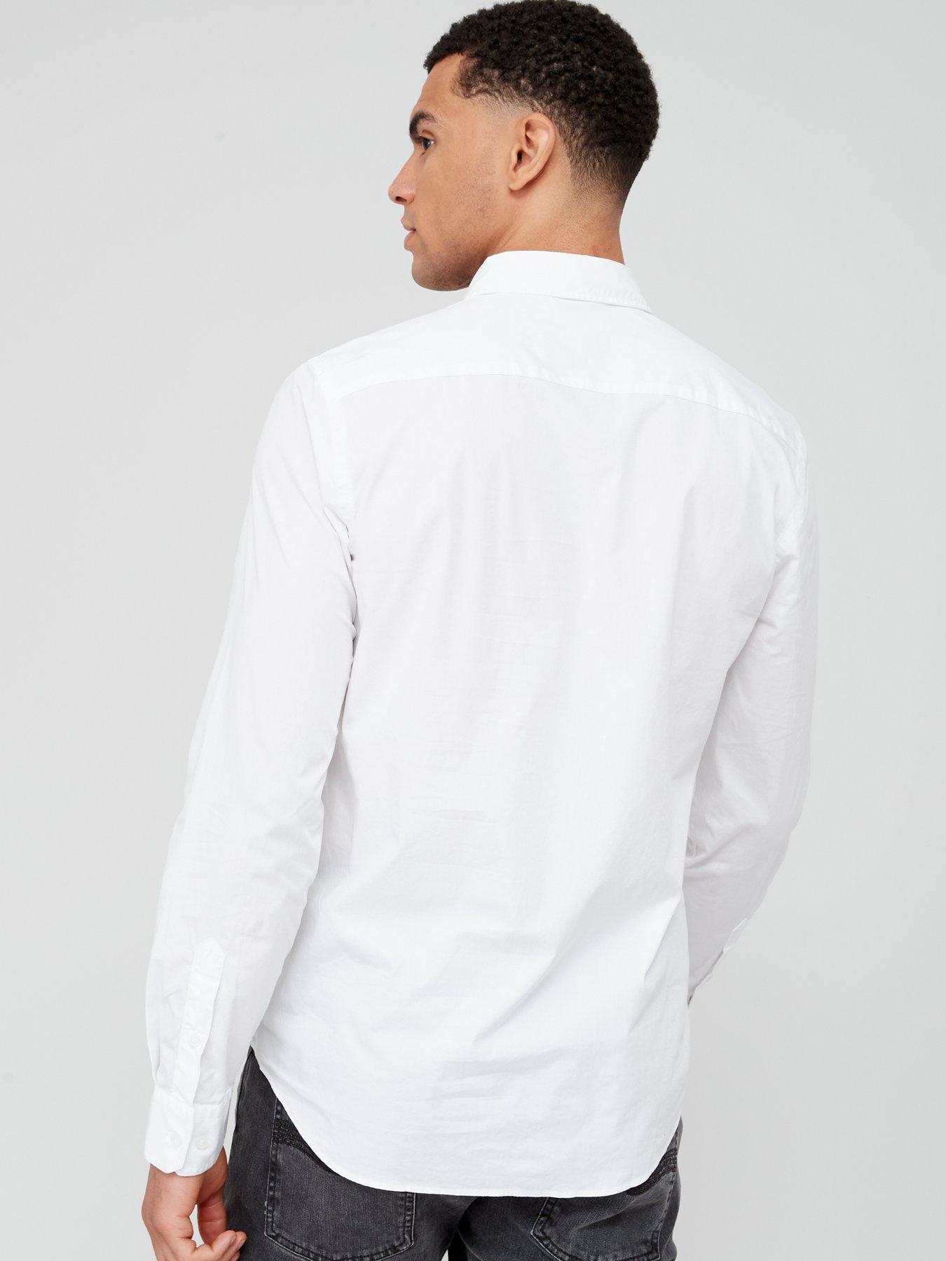 Slim Fit Stretch Poplin Shirt - White