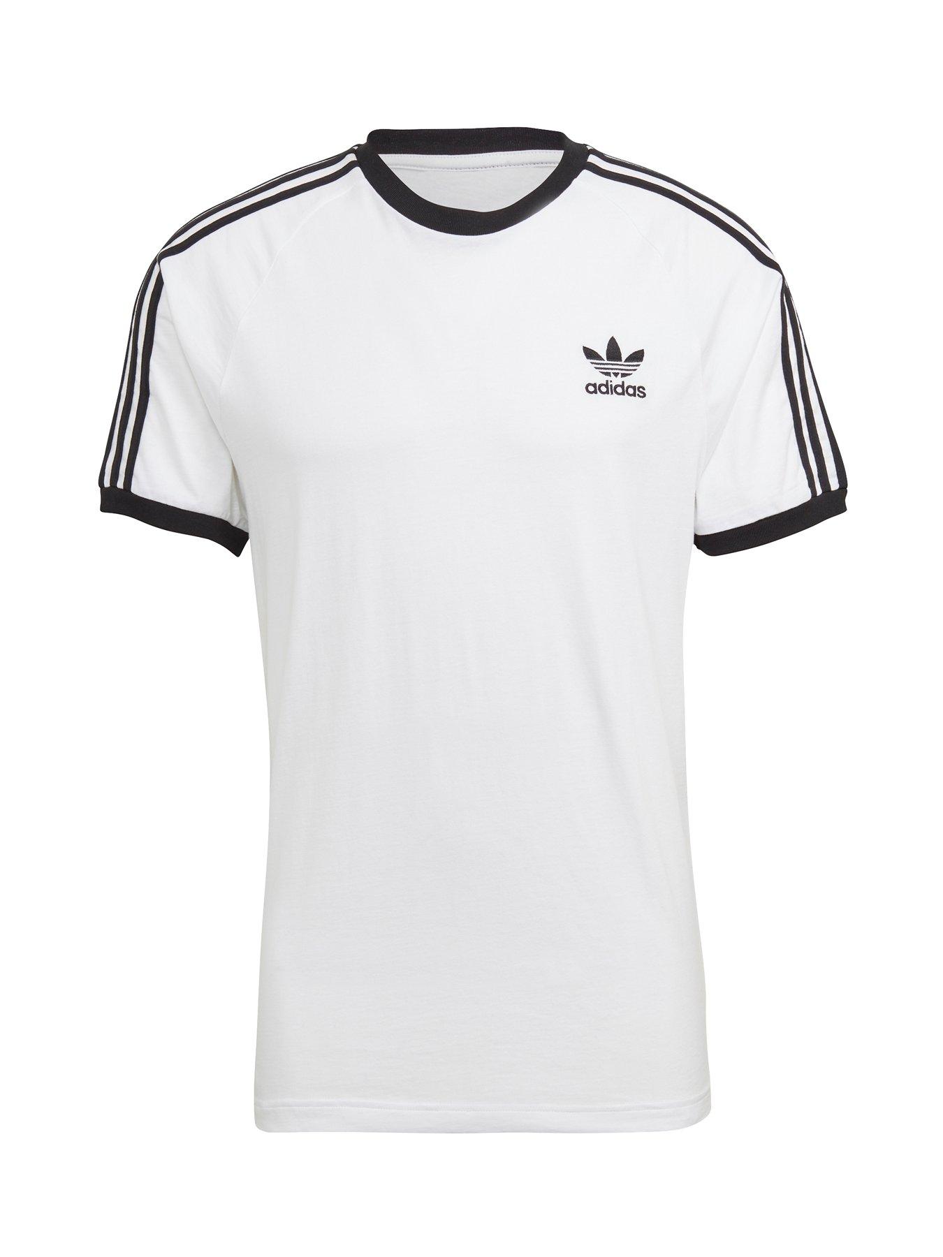 3 Stripe California T Shirt White Black