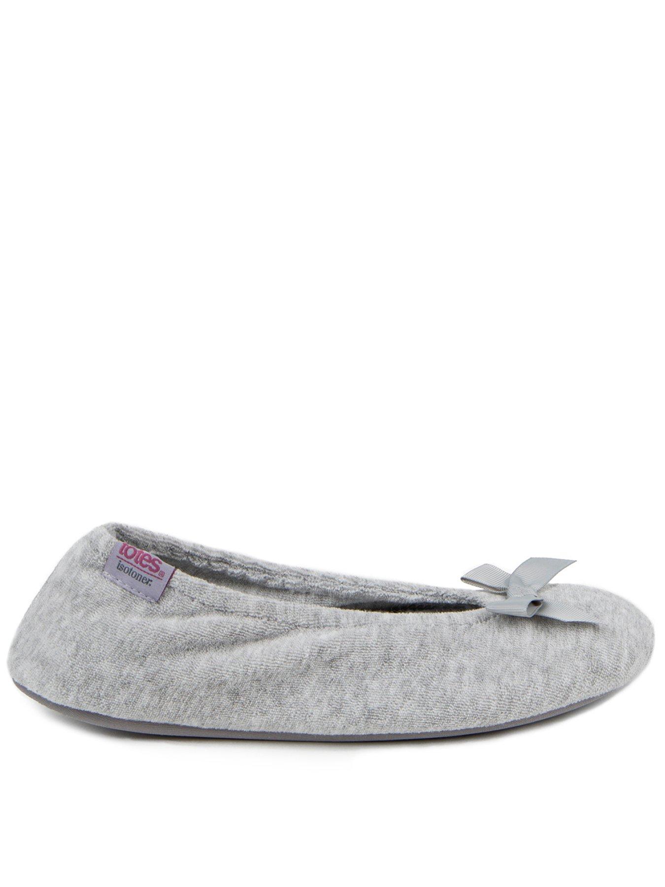 Image of TOTES Isotoner Terry Ballet With Pillowstep - Grey