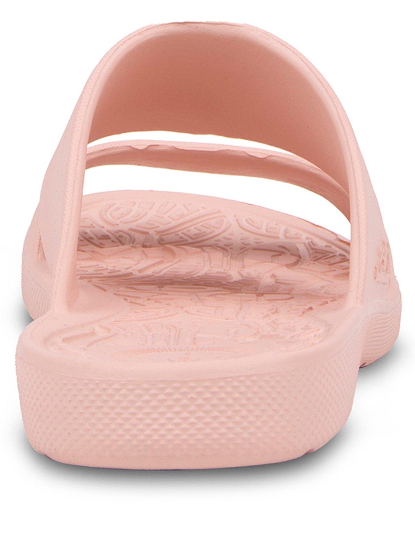 Double strap pink online slides