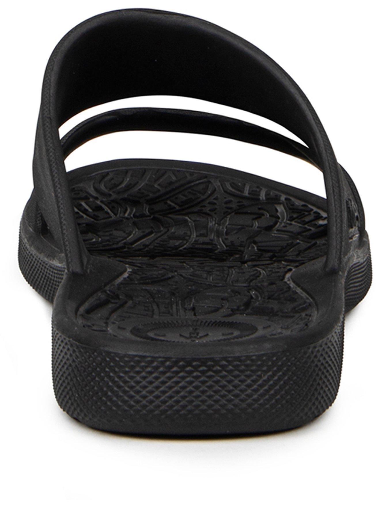 totes-totes-ladies-solbounce-double-strap-slide-sandals-blackstillFront