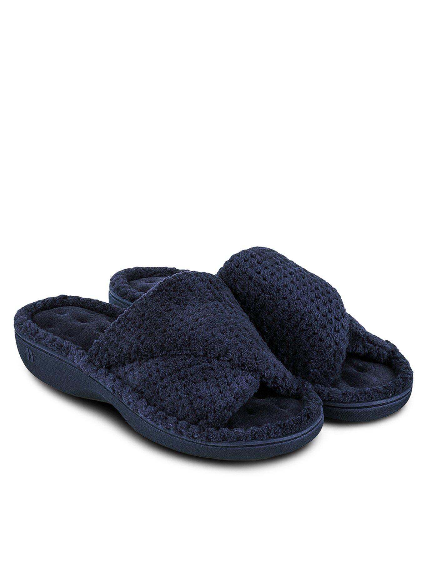 Image 1 of 5 of TOTES Isotoner Popcorn Turnover Open Toe Slider - Navy