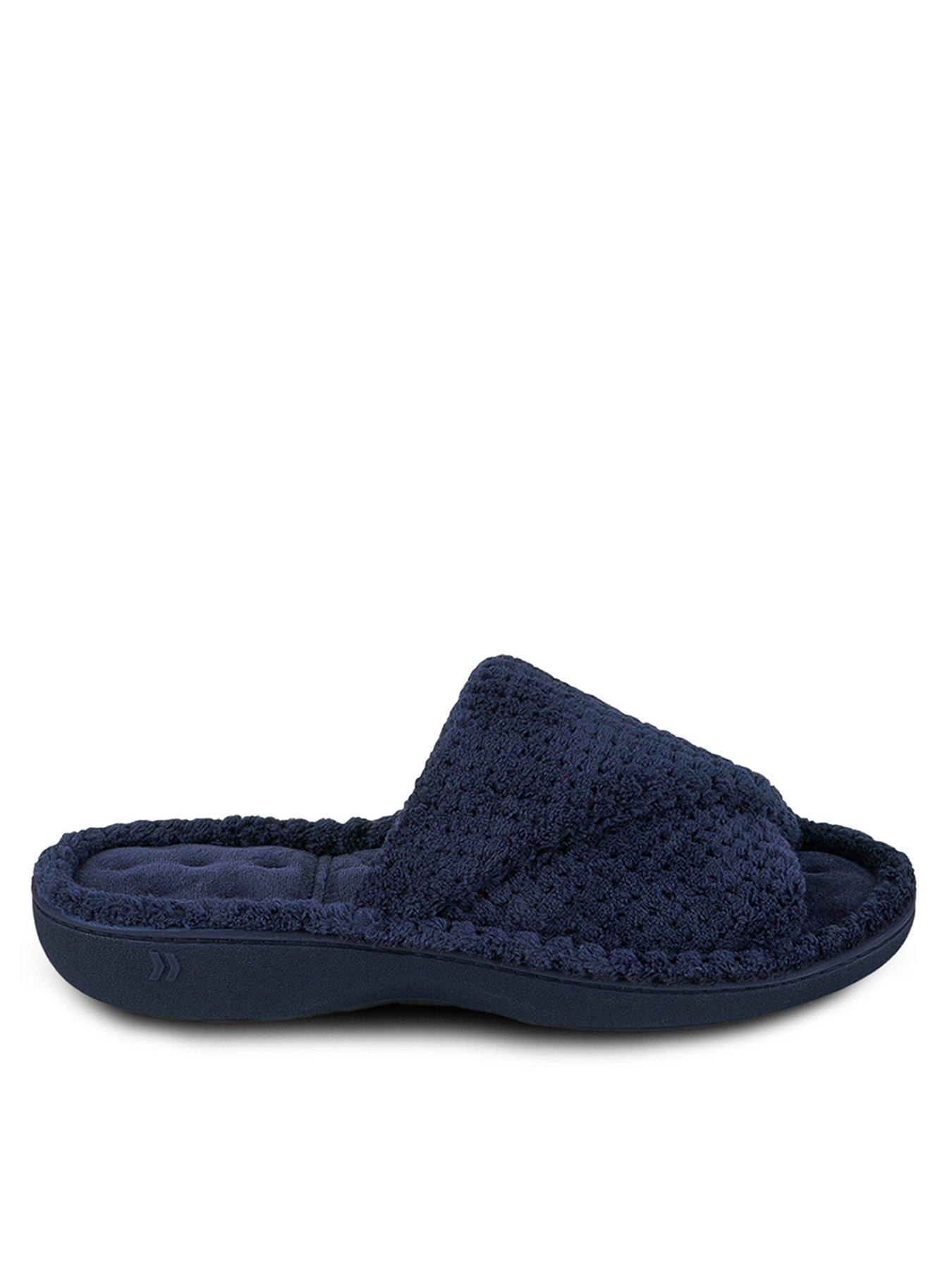 Image 2 of 5 of TOTES Isotoner Popcorn Turnover Open Toe Slider - Navy