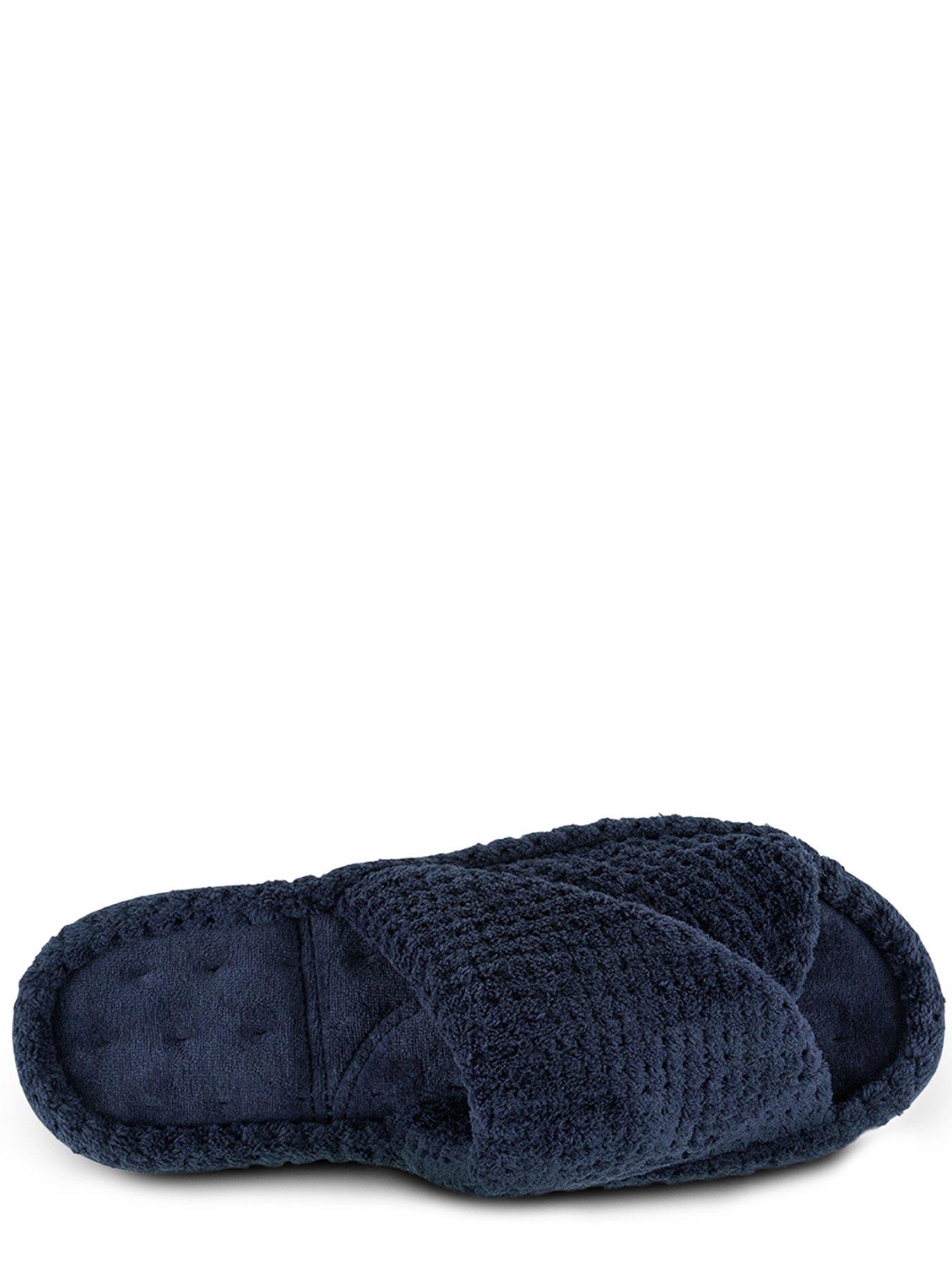 Image 3 of 5 of TOTES Isotoner Popcorn Turnover Open Toe Slider - Navy