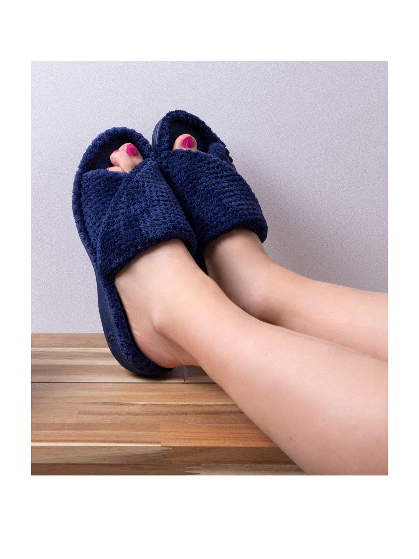 Image 5 of 5 of TOTES Isotoner Popcorn Turnover Open Toe Slider - Navy