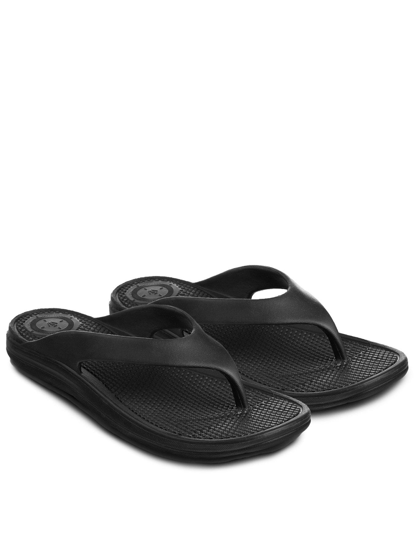 Image of TOTES Totes Ladies Solbounce With Toe Post Sandals - Black