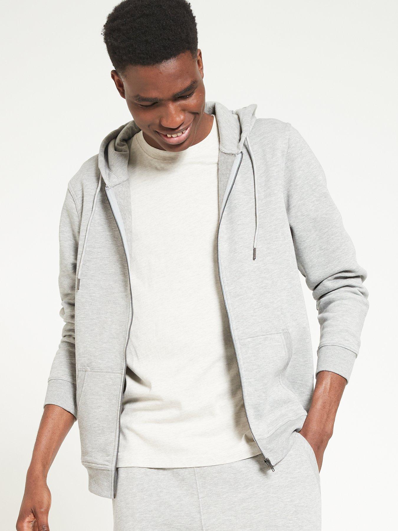 Grey marl cheap zip hoodie