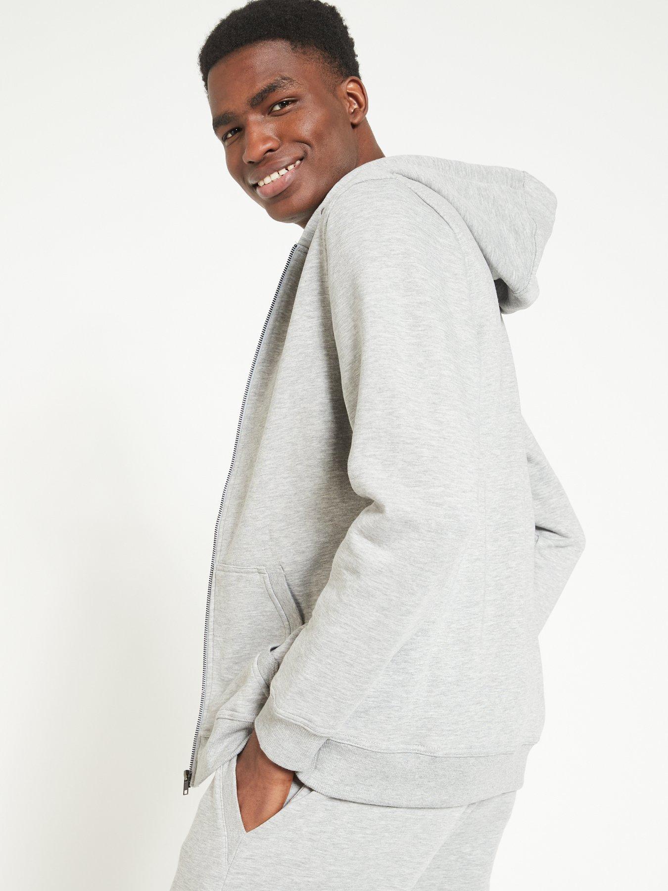 Everyday Essential Zip Through Hoodie Grey Marl - Grey Marl