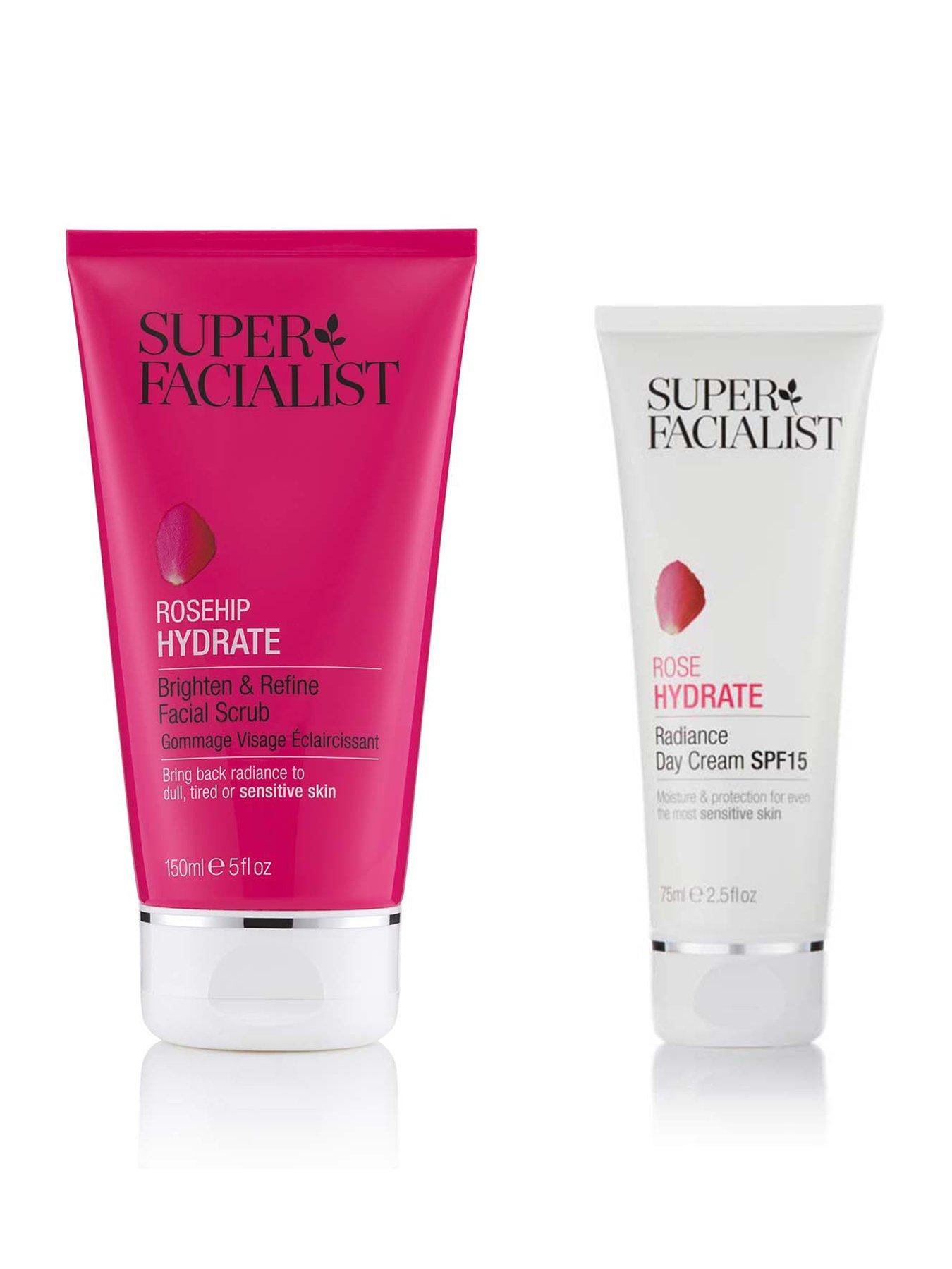 Super Facialist Super Facialist Rose Hydrate Brighten  &  Refine Facial Scrub and Rose Hydrate Radiance SPF15 Day Cream Duo