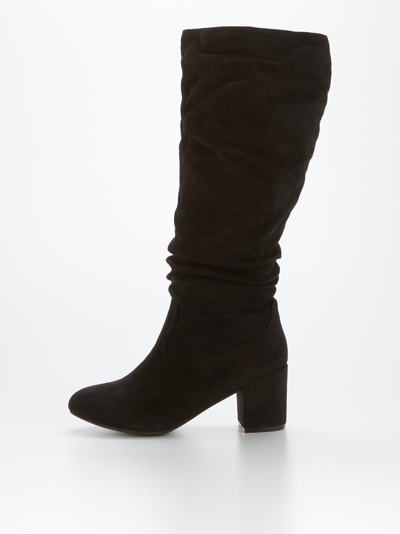 knee length black boots