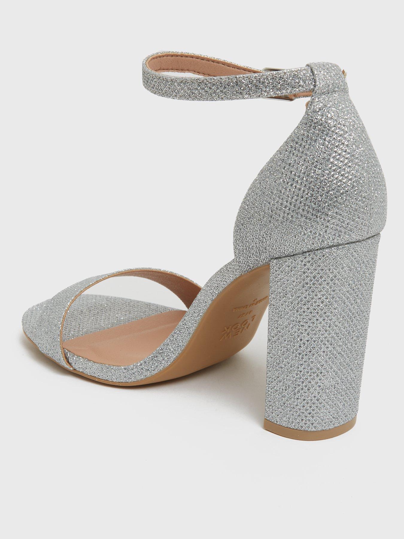 silver glitter shoes wide fit