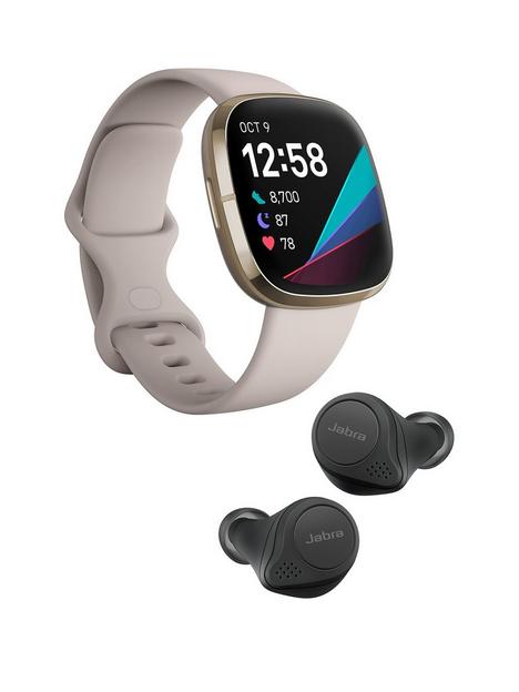 fitbit-sense-lunarnbspwhitesoft-gold-smartwatch-with-jabra-elite-75tnbspblack-earphones