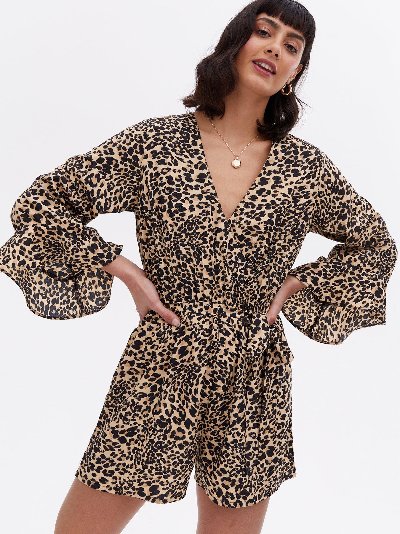 river island animal print playsuit