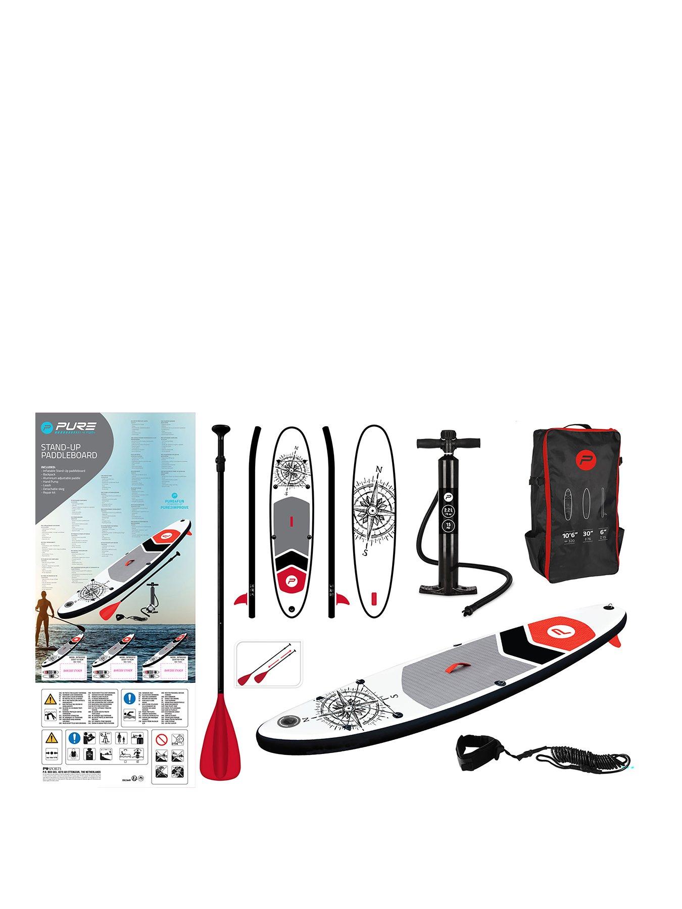 pure-305-nautical-sup-inflatable-stand-up-paddle-board-10-feet-complete-set-with-pump-patch-tool-foot-lead-adjustable-paddle-and-waterproof-2l-b