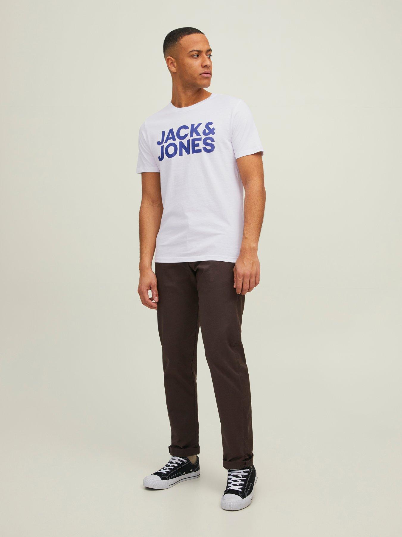 Image 4 of 4 of Jack & Jones Logo 3 Pack T-Shirt - Navy/Black/White