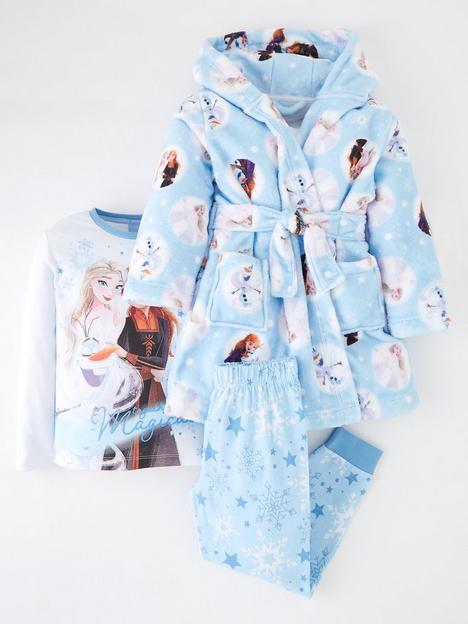 disney-frozen-girls-disney-frozen-three-piece-dressing-gown-and-pyjama-set-blue