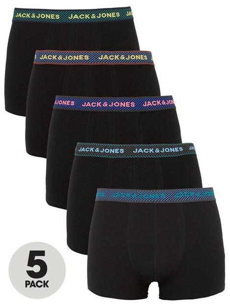 jack-jones-trunks-5-pack-black