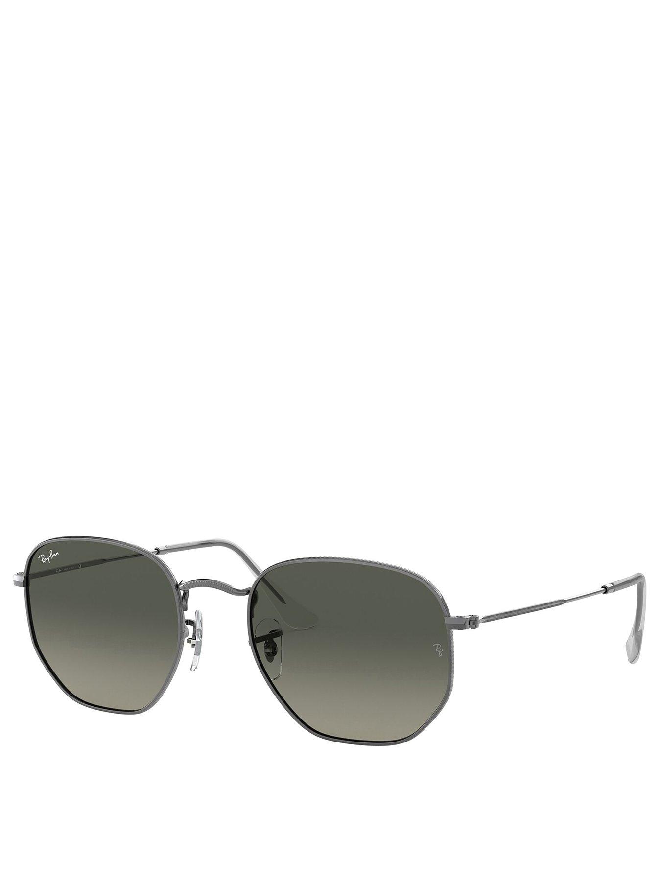 ray-ban-hexagonal-gunmetal-irregular-frame-sunglasses-grey