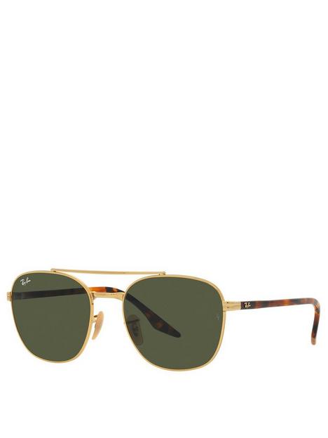 ray-ban-arista-square-frame-green-lens-sunglasses-brown