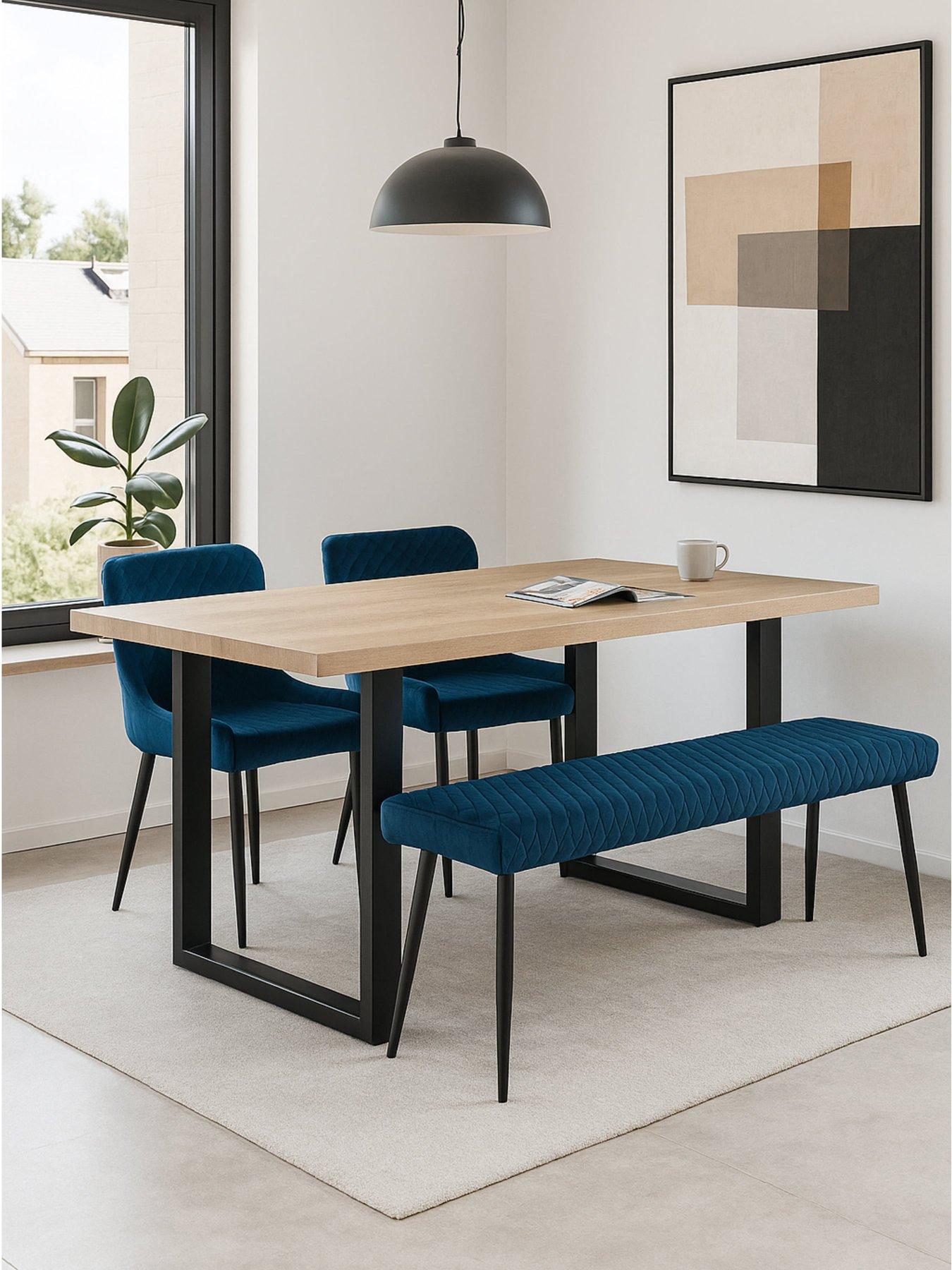 julian-bowen-berwick-table-luxe-low-bench-2-luxe-chairs