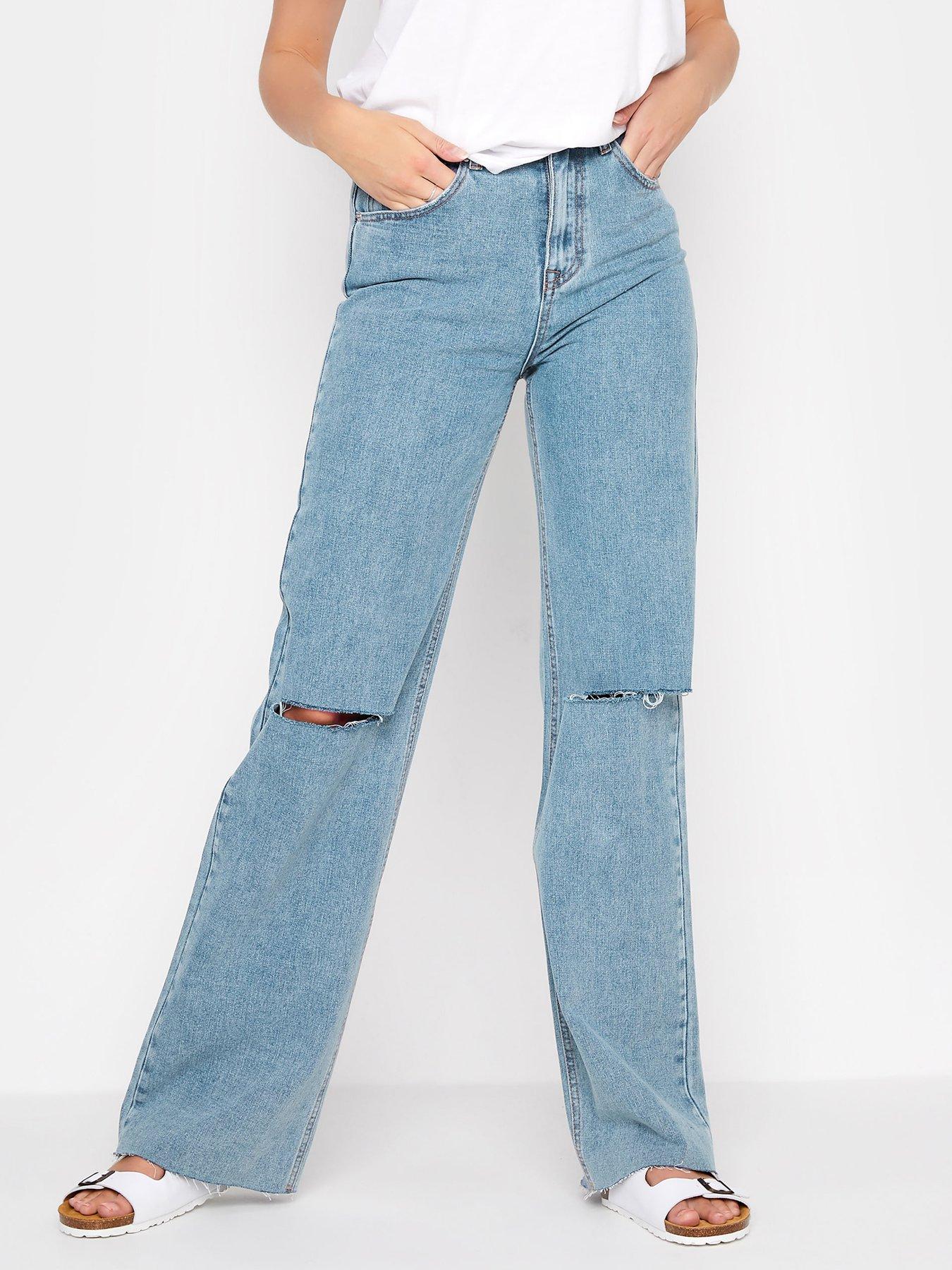 long-tall-sally-ripped-knee-high-rise-jeans-bluefront