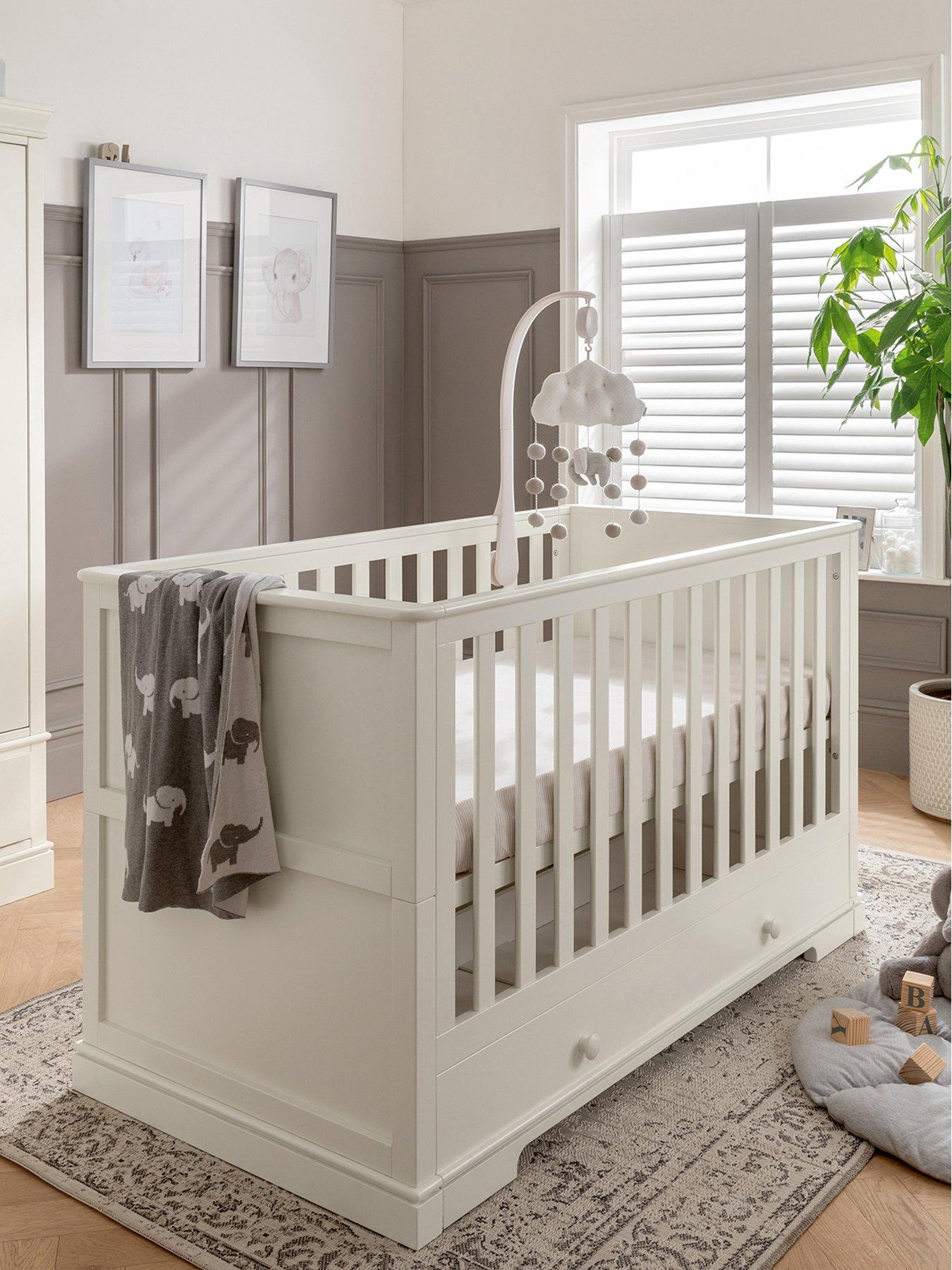 Mamas & Papas Oxford Cot/Toddler Convertible Bed in White