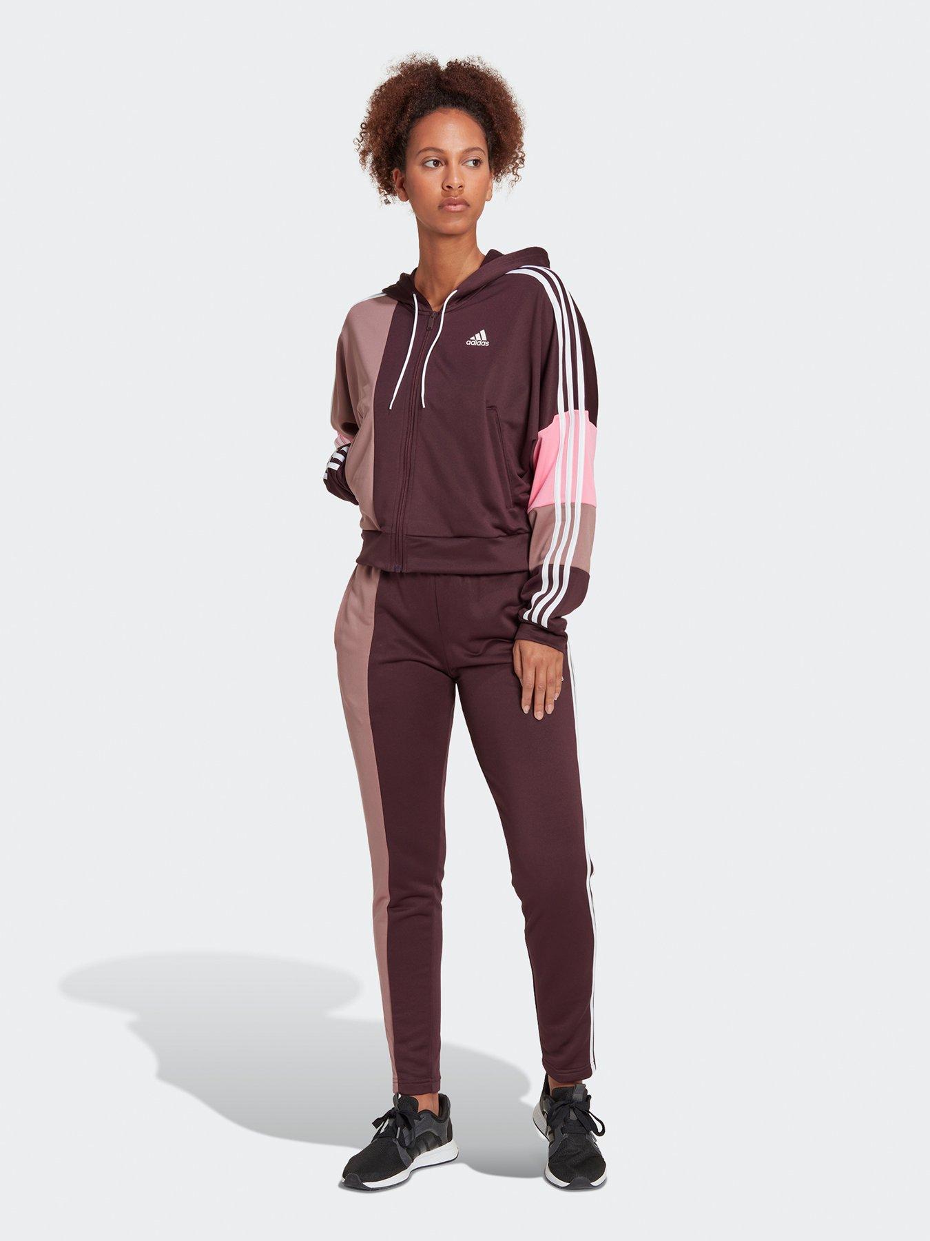 Maroon adidas shop tracksuit womens