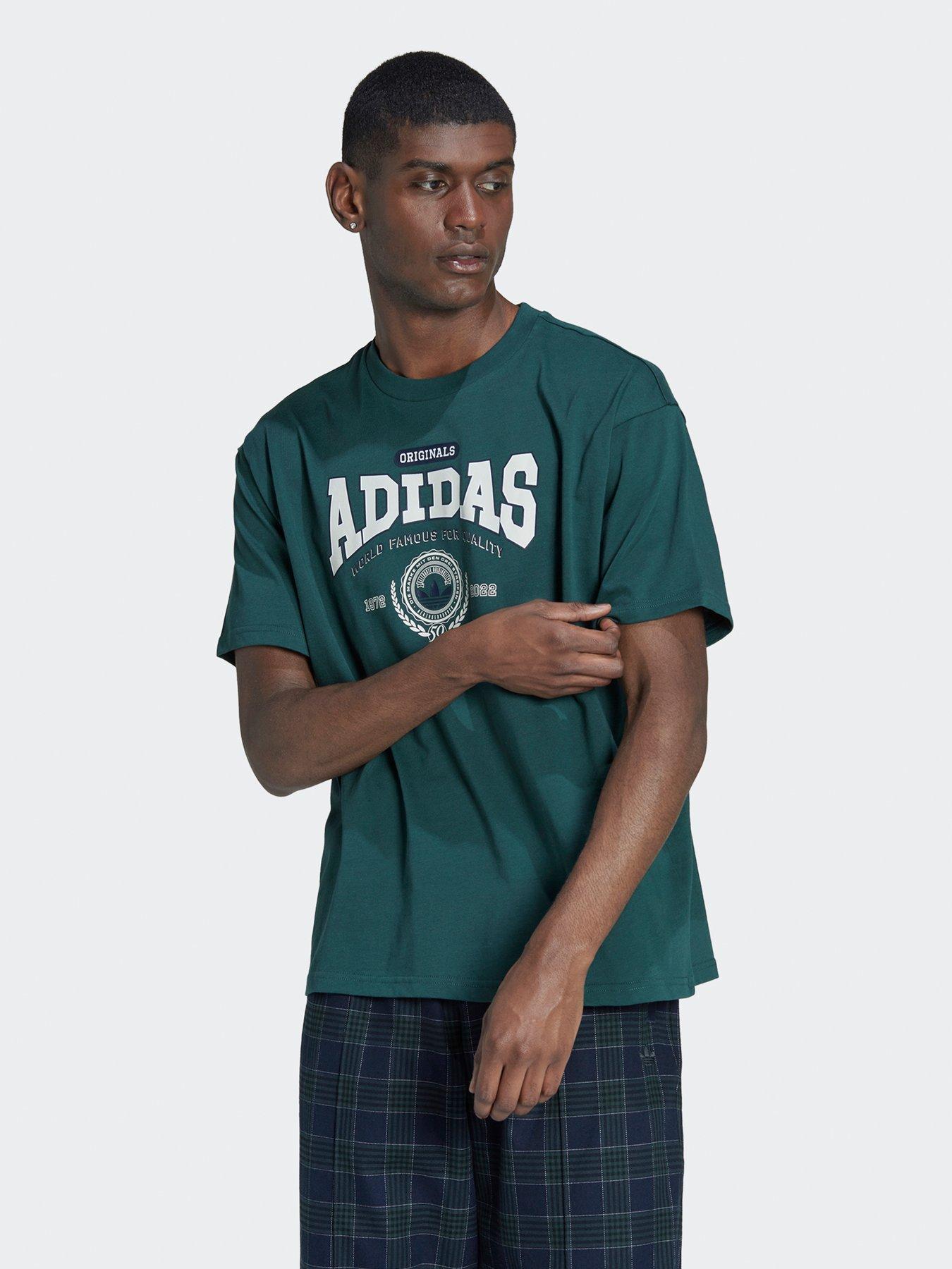 Dark green adidas originals t shirt sale