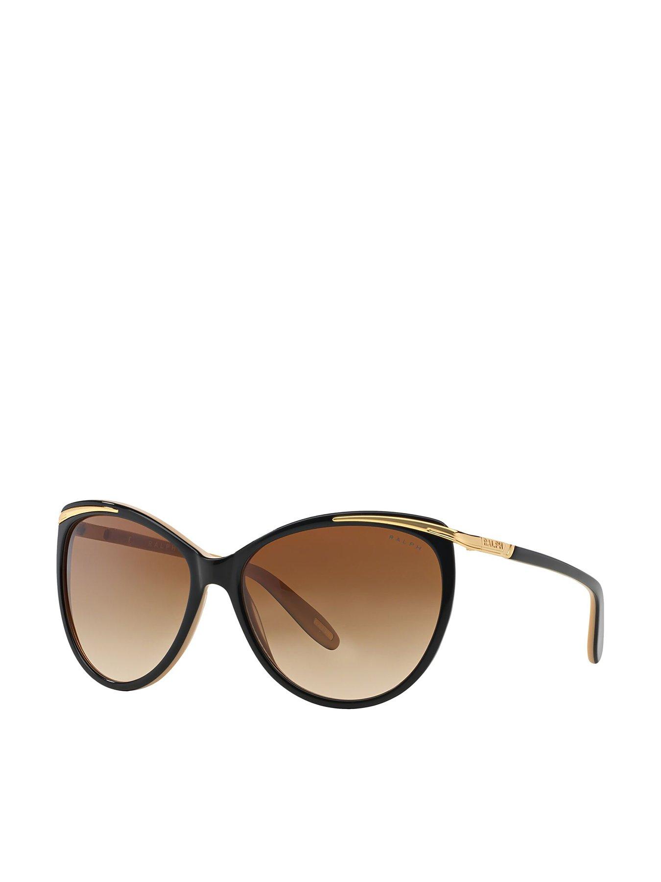 Image 1 of 4 of Ralph Oversized Cat Eye Sunglasses- Brown