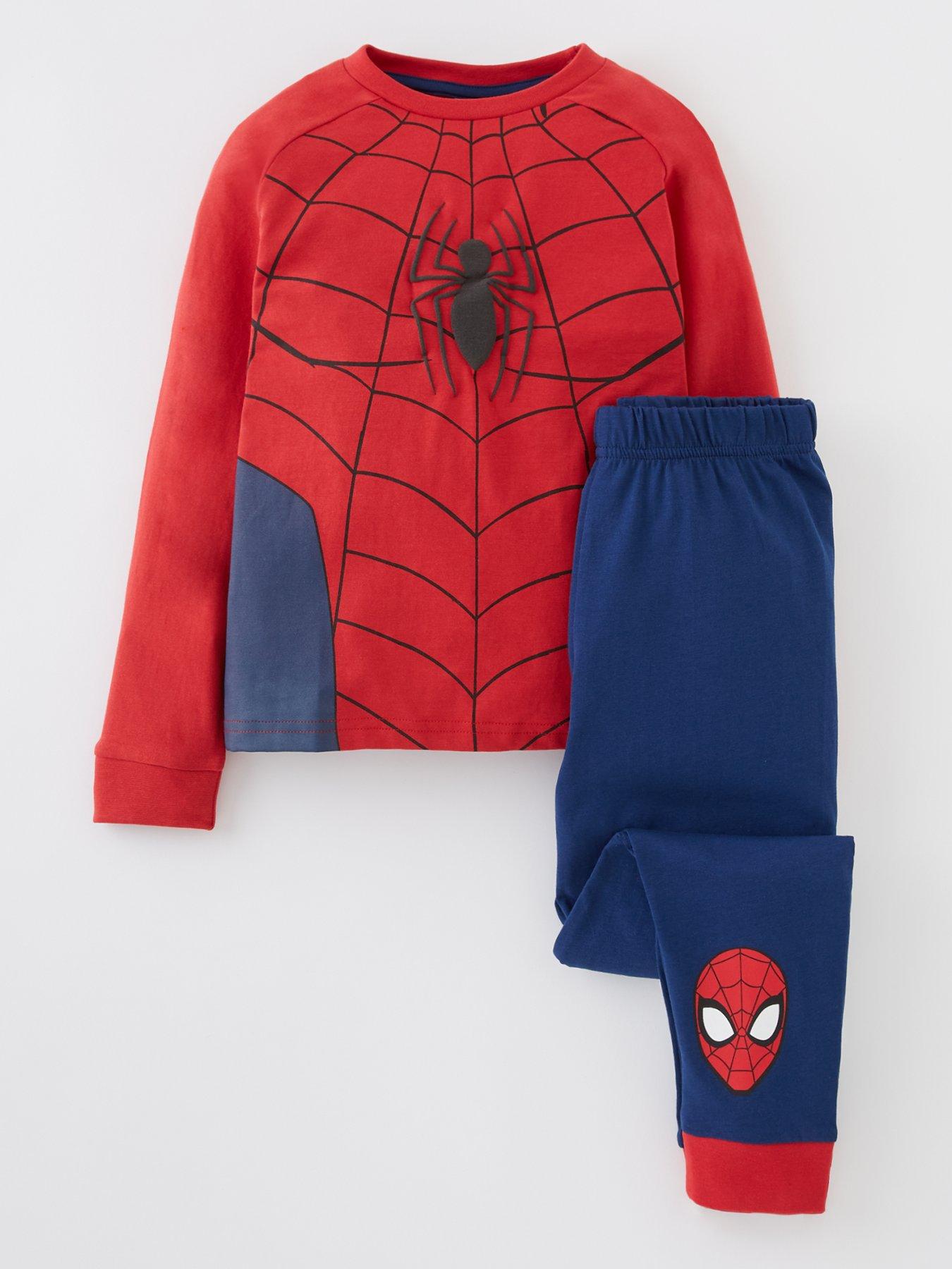 Spiderman Original Marvel Character Boys Short Sleeve 100% Cotton Pyjamas Set Glow in The Dark 2-8 Years 
