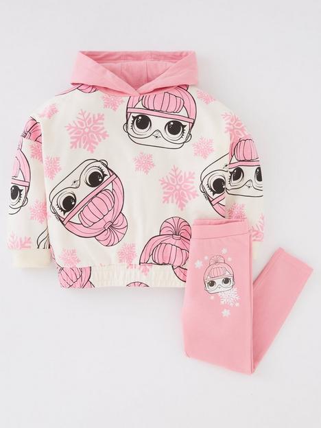 lol-surprise-girls-lol-surprisenbspall-over-print-contrast-hoodie-and-legging-set-pink