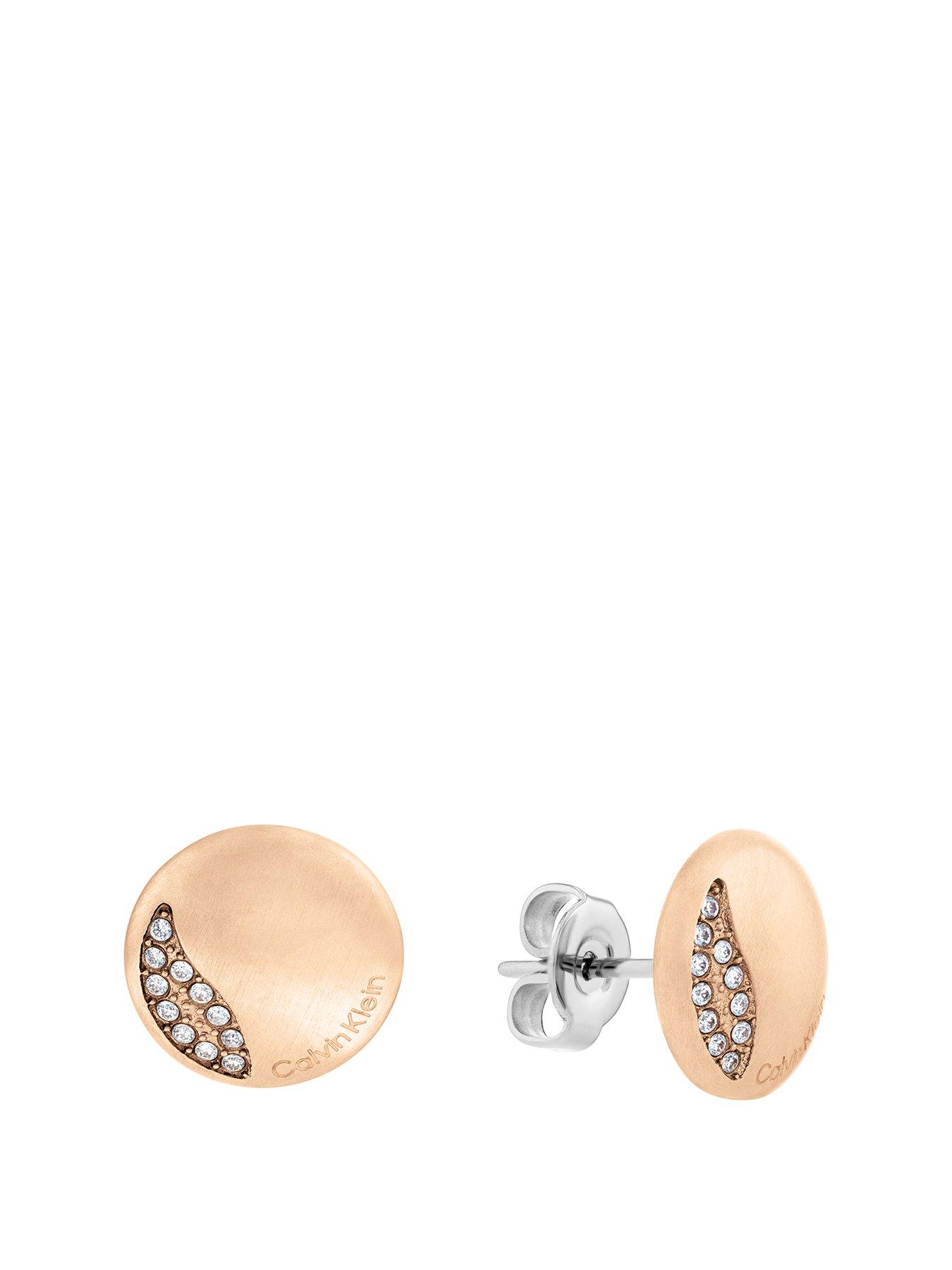 Calvin klein rose gold on sale earrings