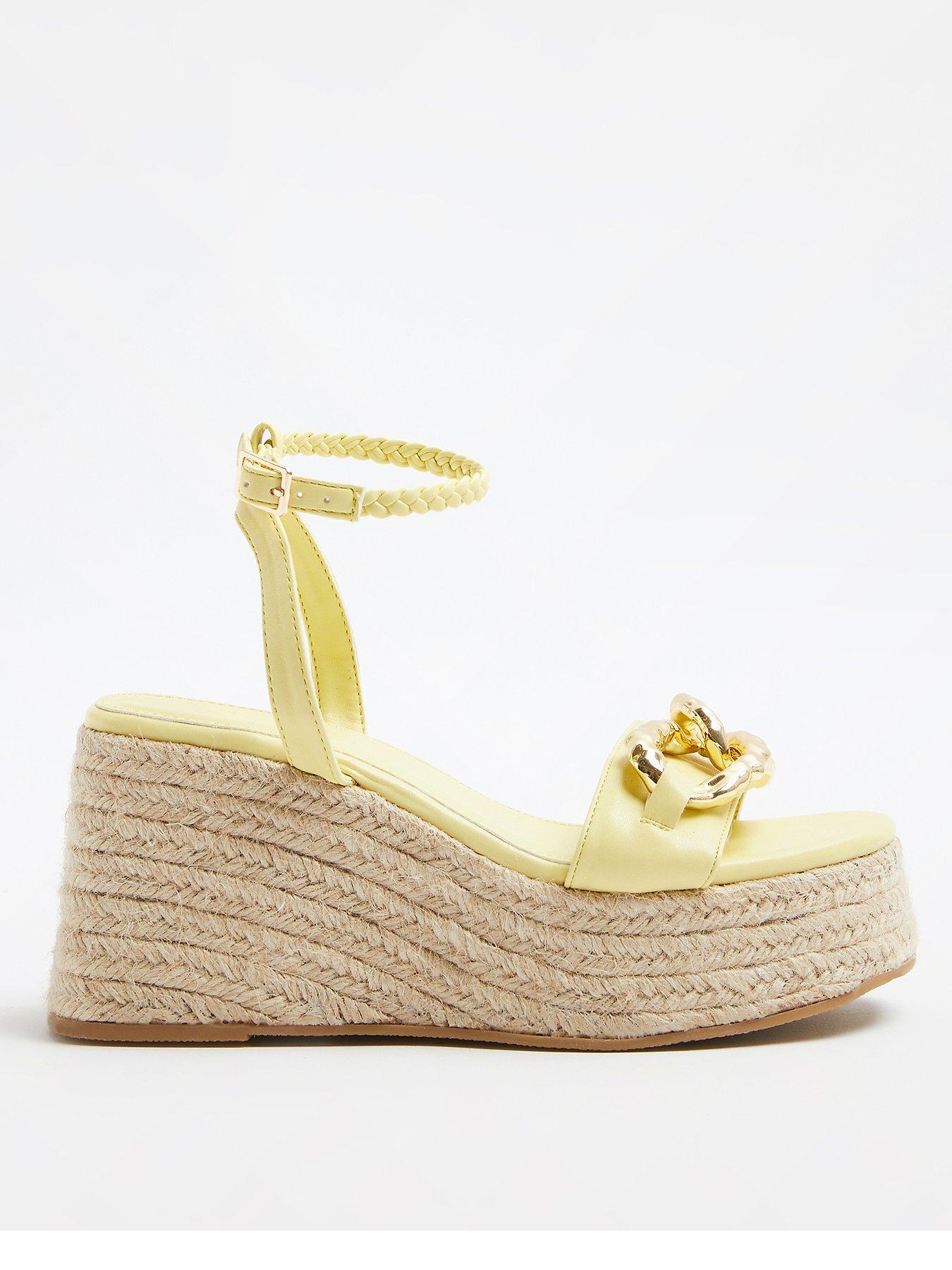 River island sale gold wedges