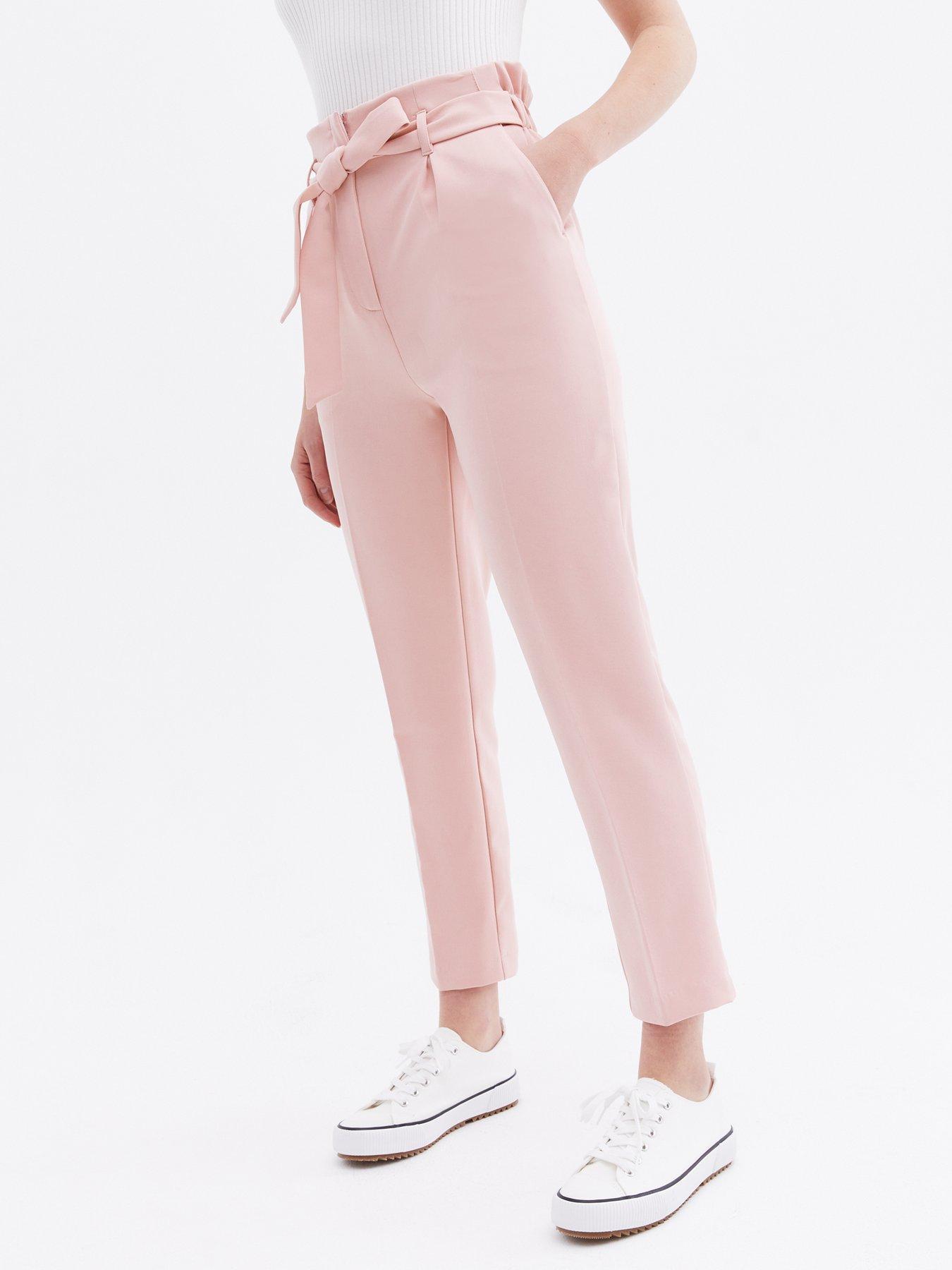 pink trousers new look