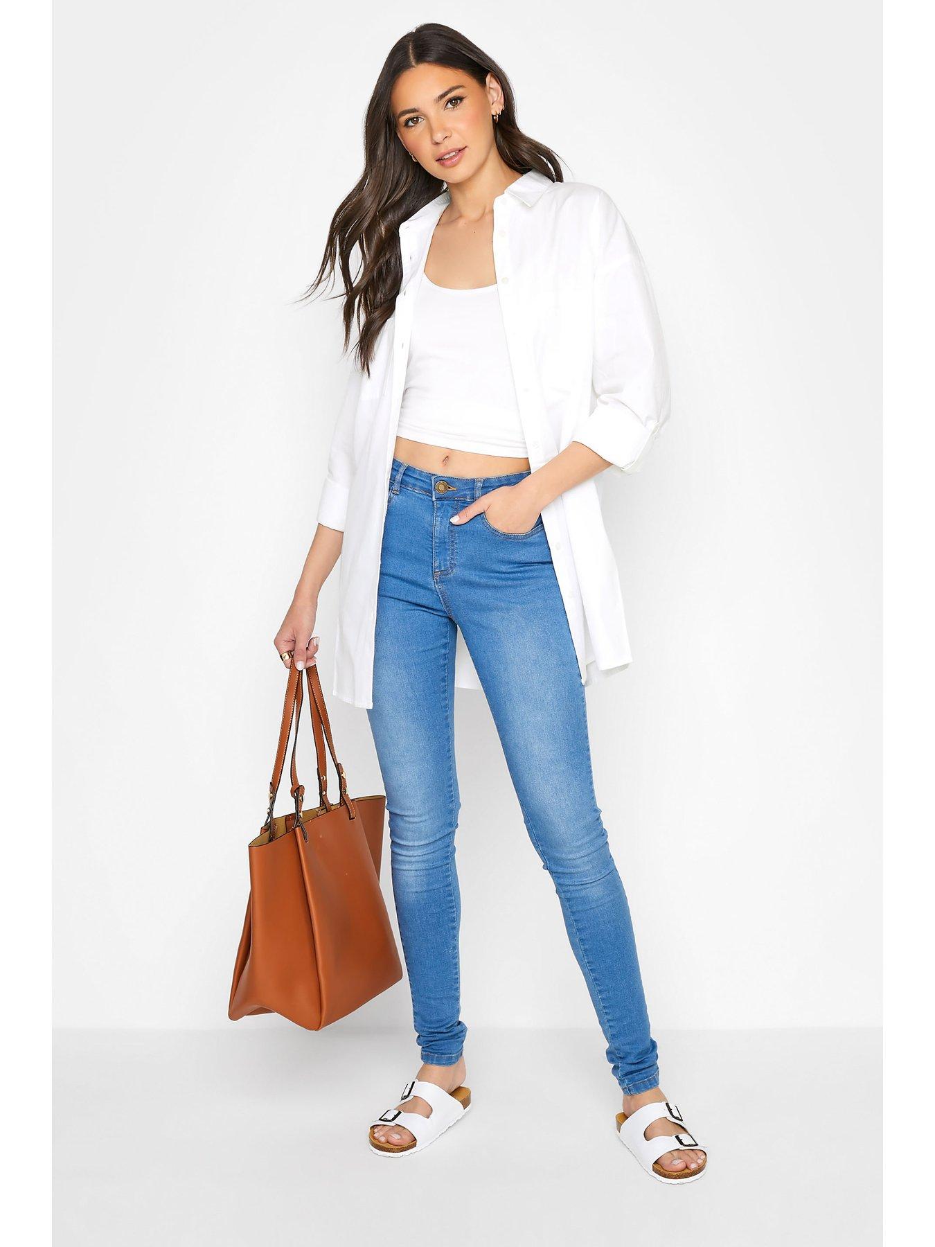 Image 3 of 4 of Long Tall Sally Long Tall Sally White Cotton Oversized Shirt